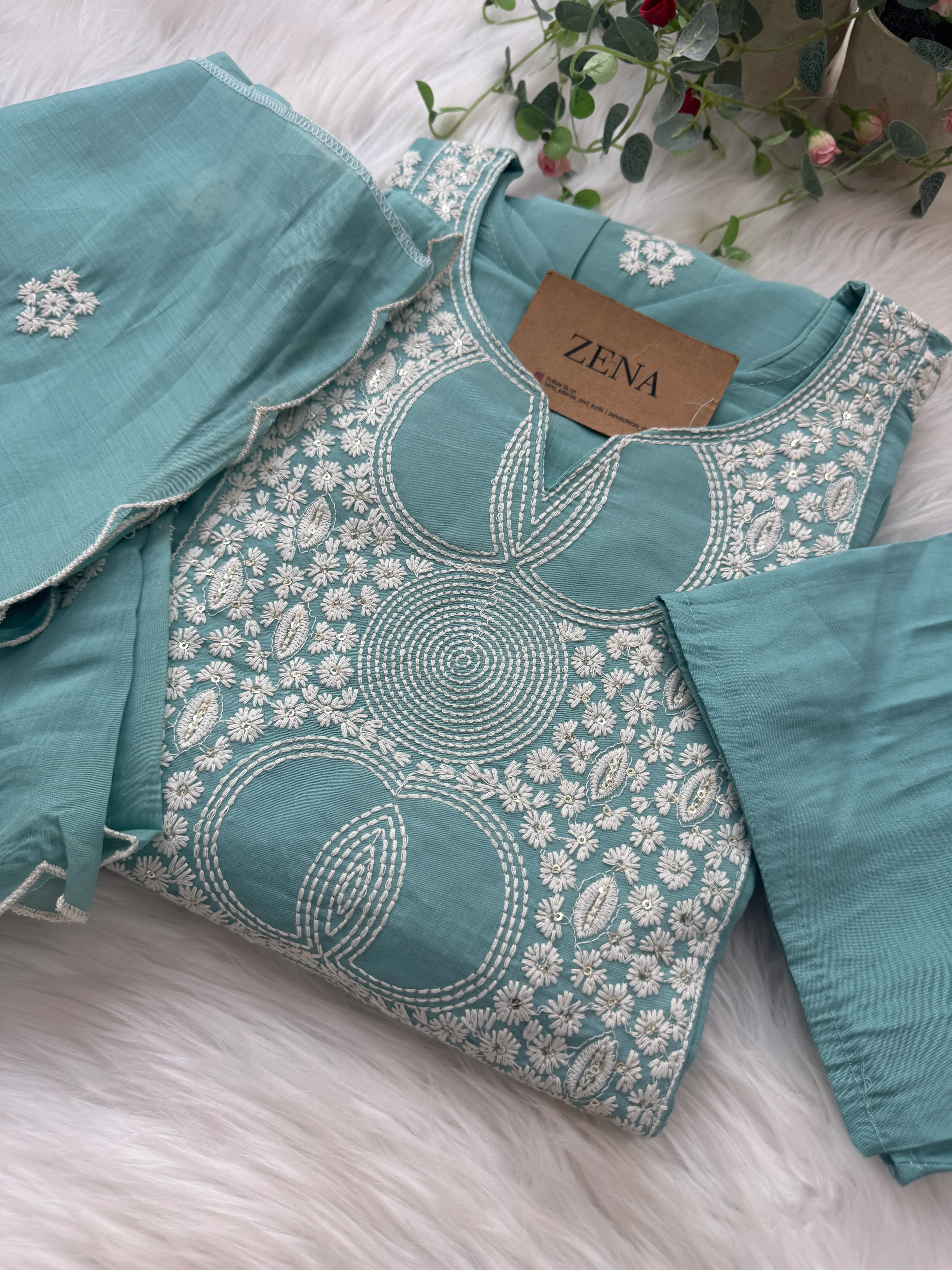 π Mul Chanderi Embroidered Anarkali Set π