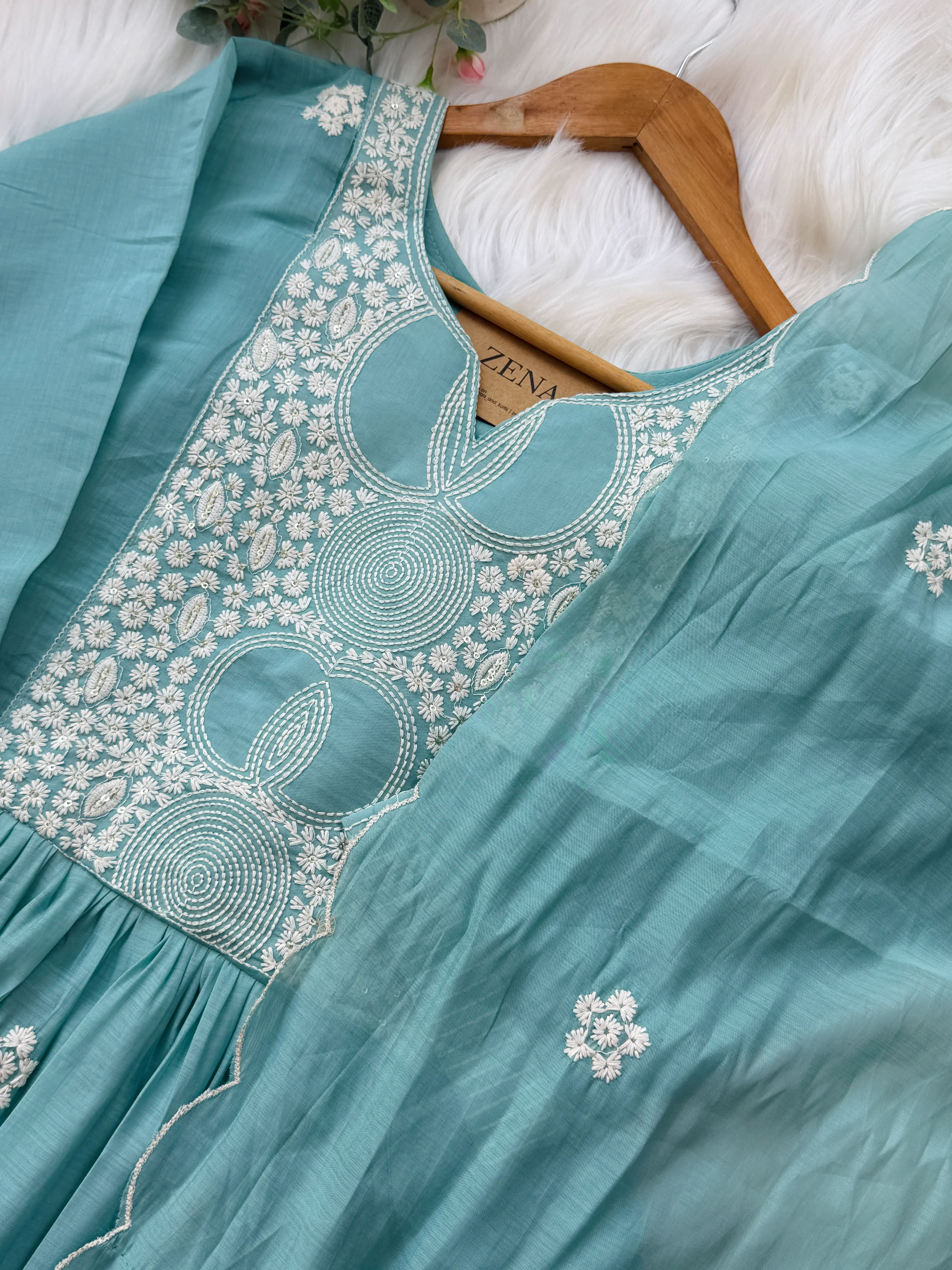 π Mul Chanderi Embroidered Anarkali Set π - Image 2