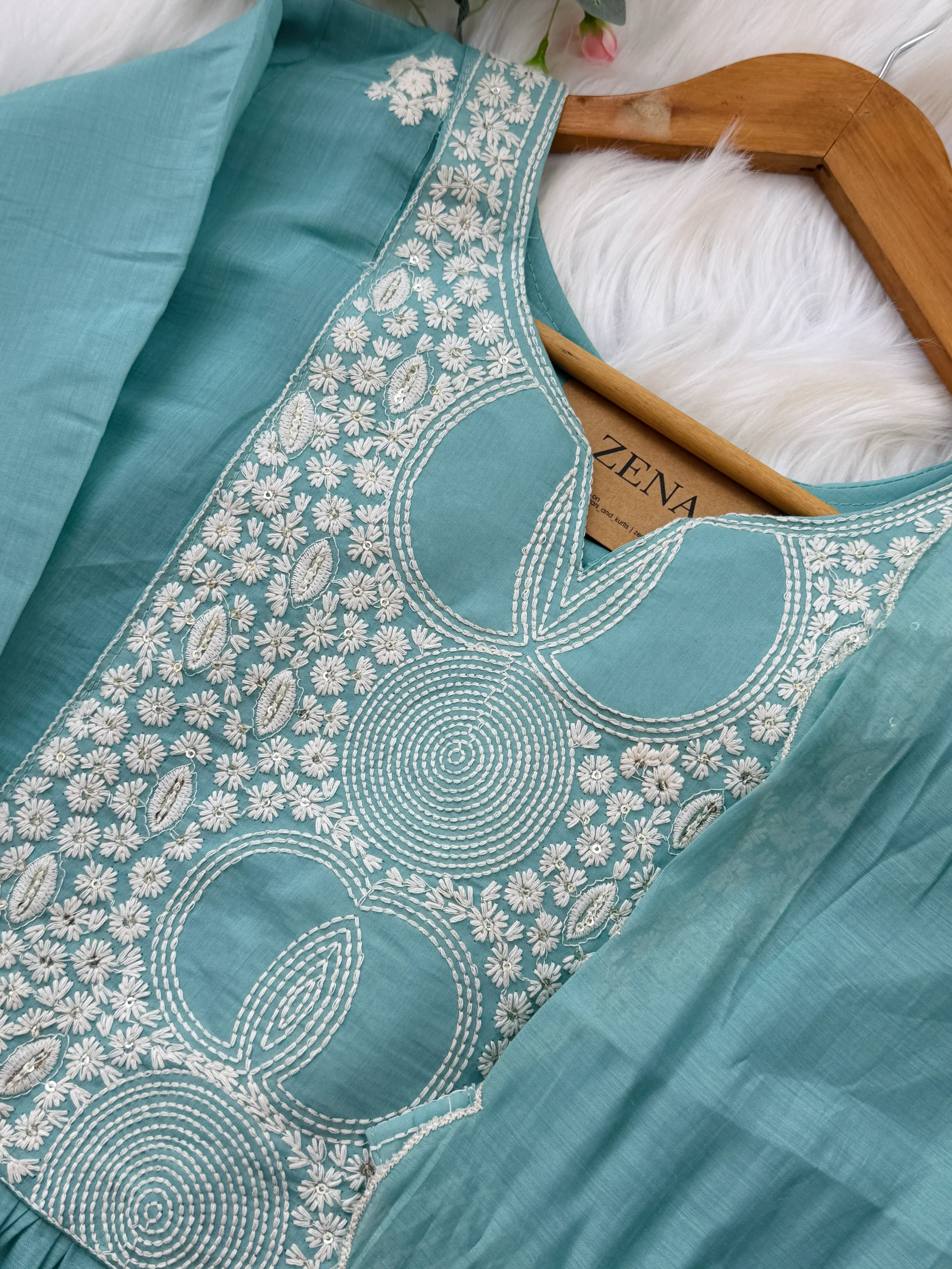 π Mul Chanderi Embroidered Anarkali Set π - Image 4