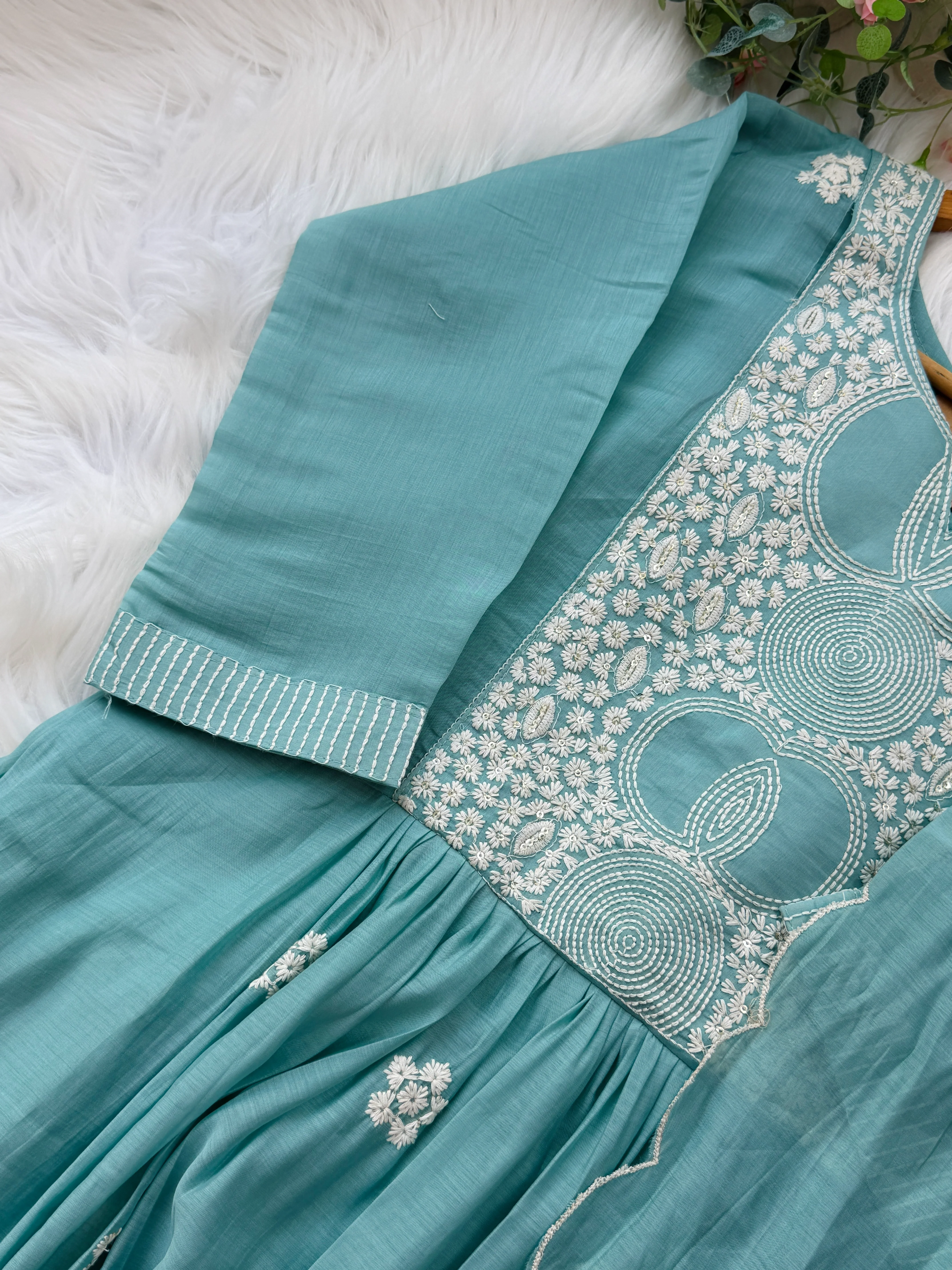 π Mul Chanderi Embroidered Anarkali Set π - Image 5