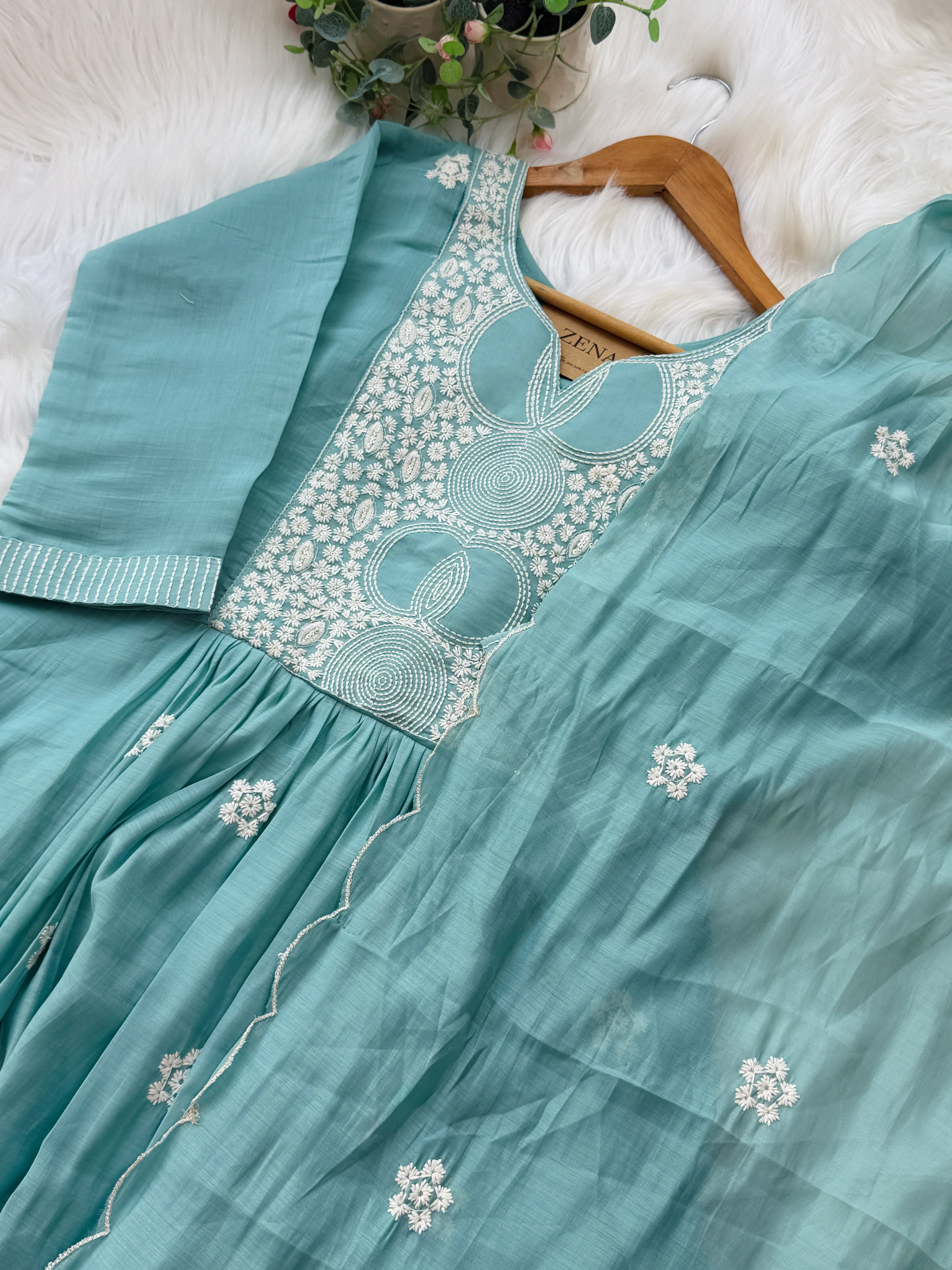 π Mul Chanderi Embroidered Anarkali Set π - Image 6
