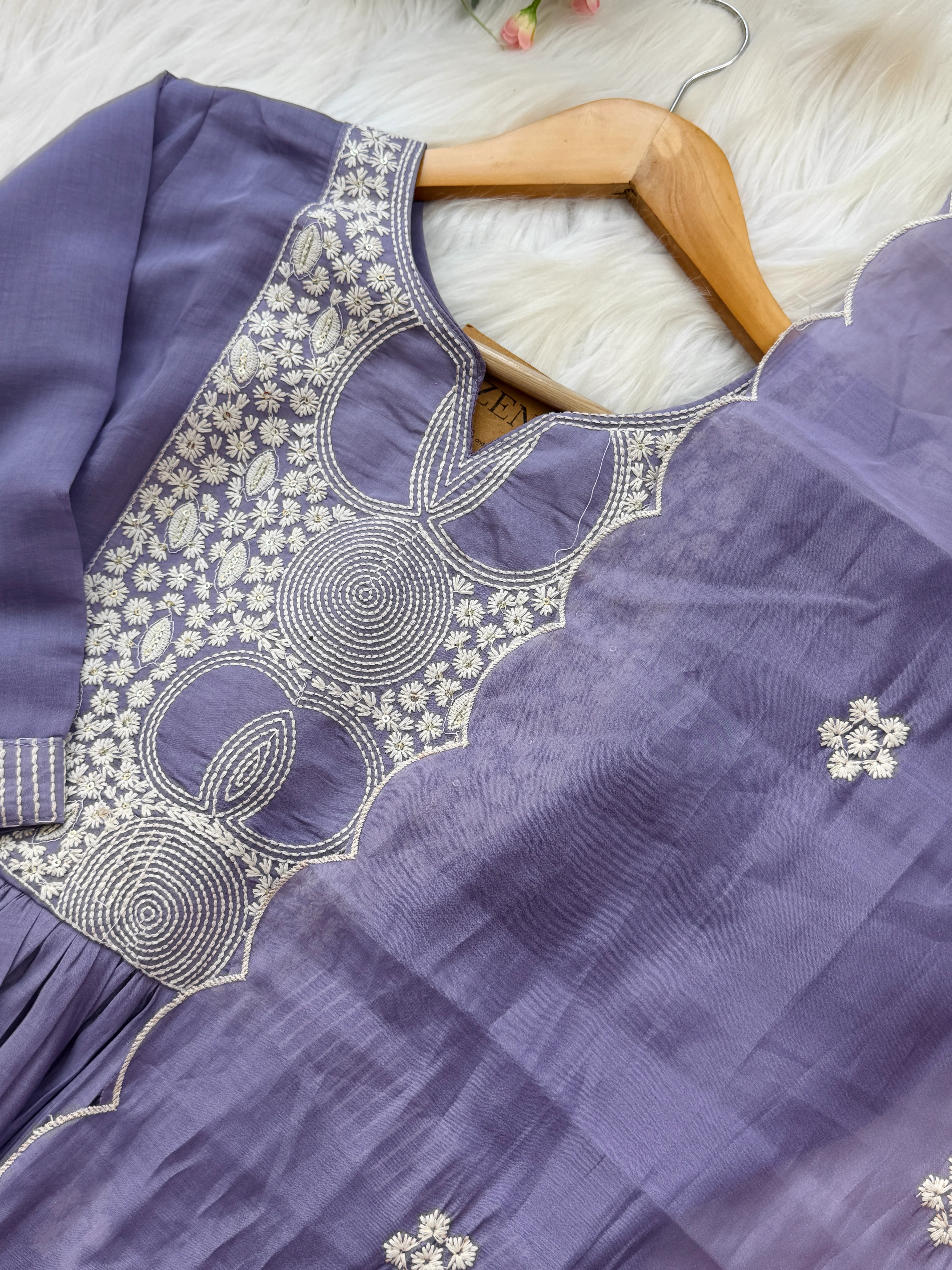 π Mul Chanderi Embroidered Anarkali Set π - Image 4