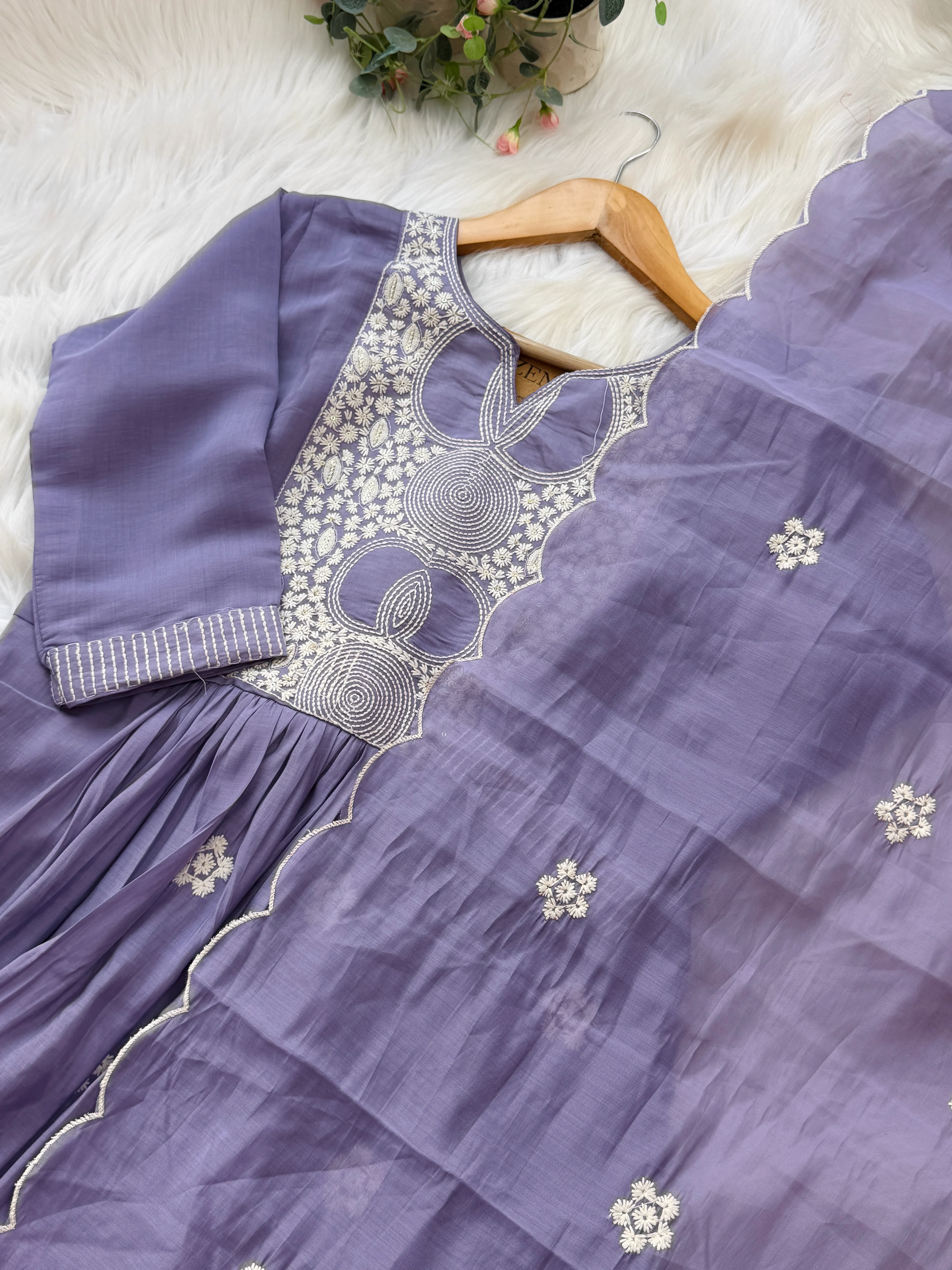 π Mul Chanderi Embroidered Anarkali Set π - Image 7