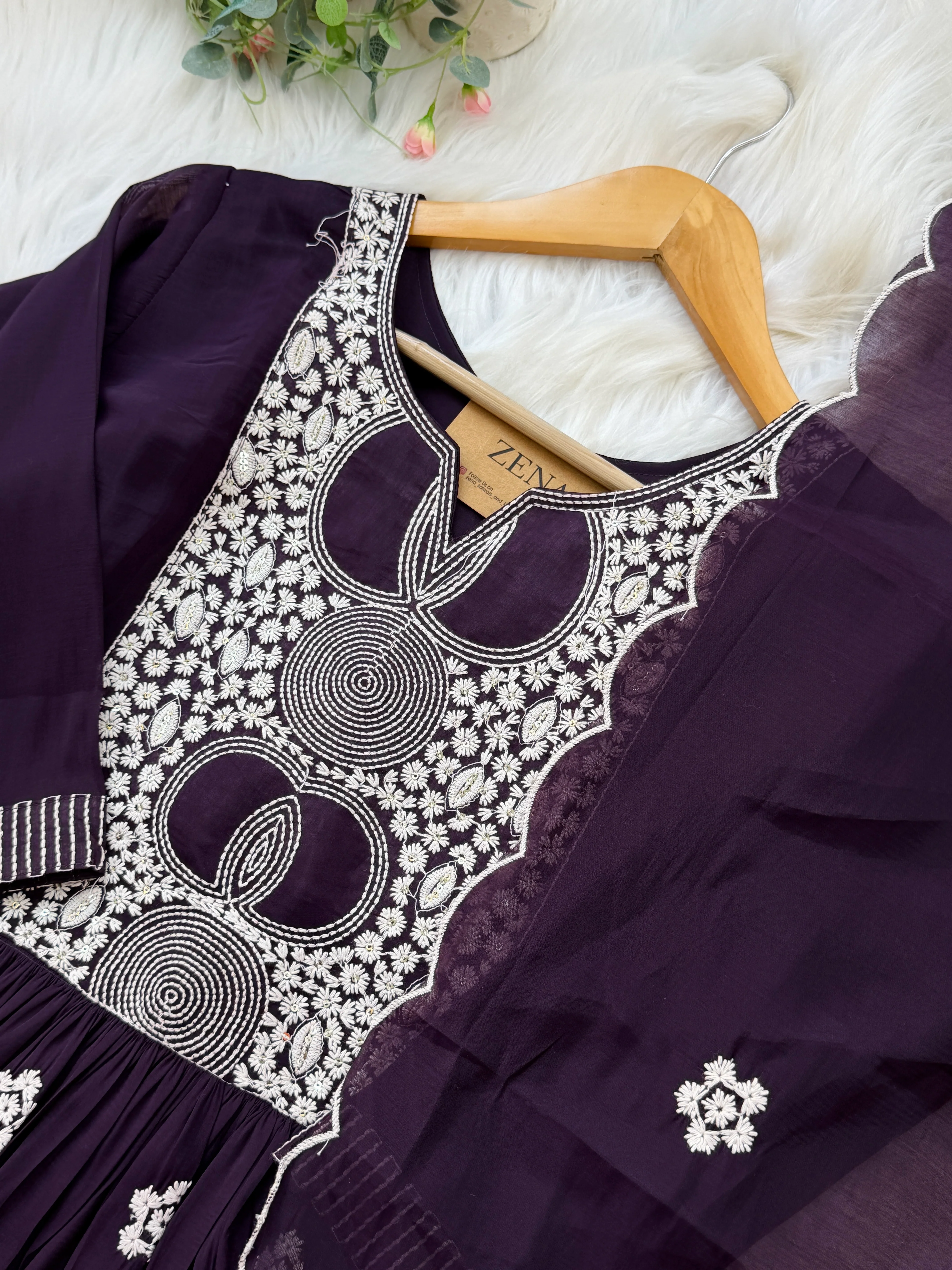 π Mul Chanderi Embroidered Anarkali Set π - Image 4
