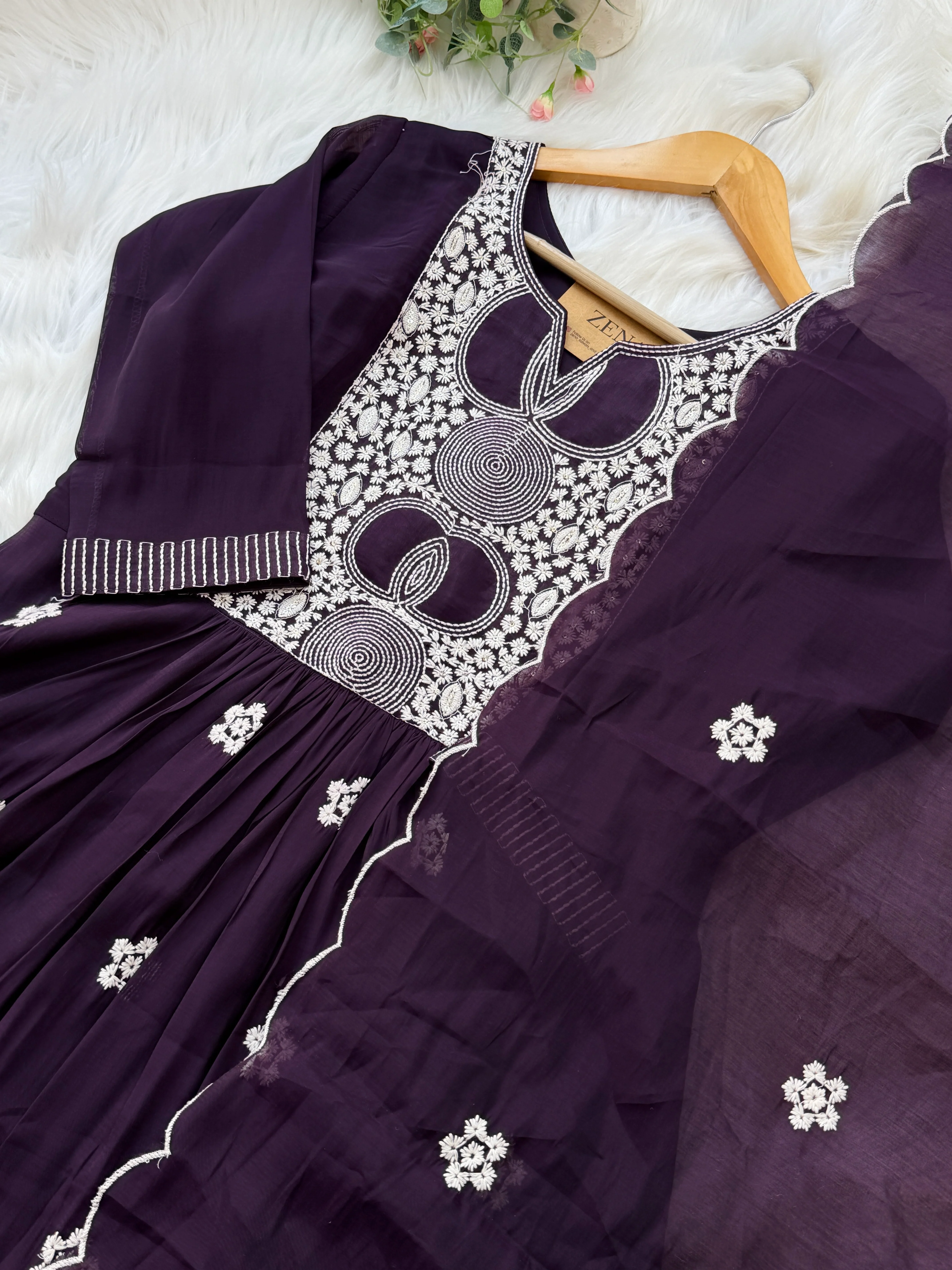 π Mul Chanderi Embroidered Anarkali Set π - Image 5