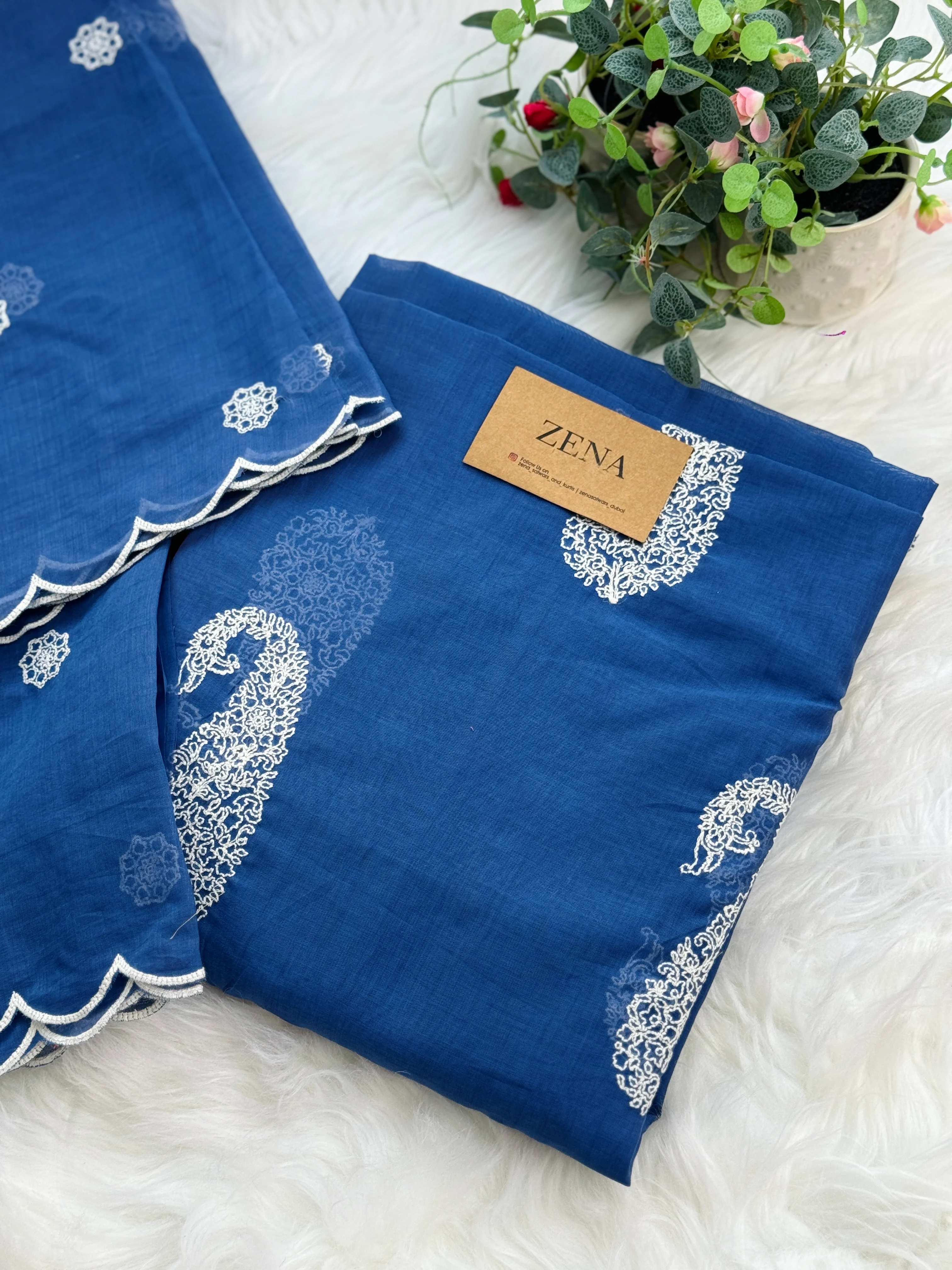 🌟 Mul Chanderi Embroidered Unstitched Suit 🌟