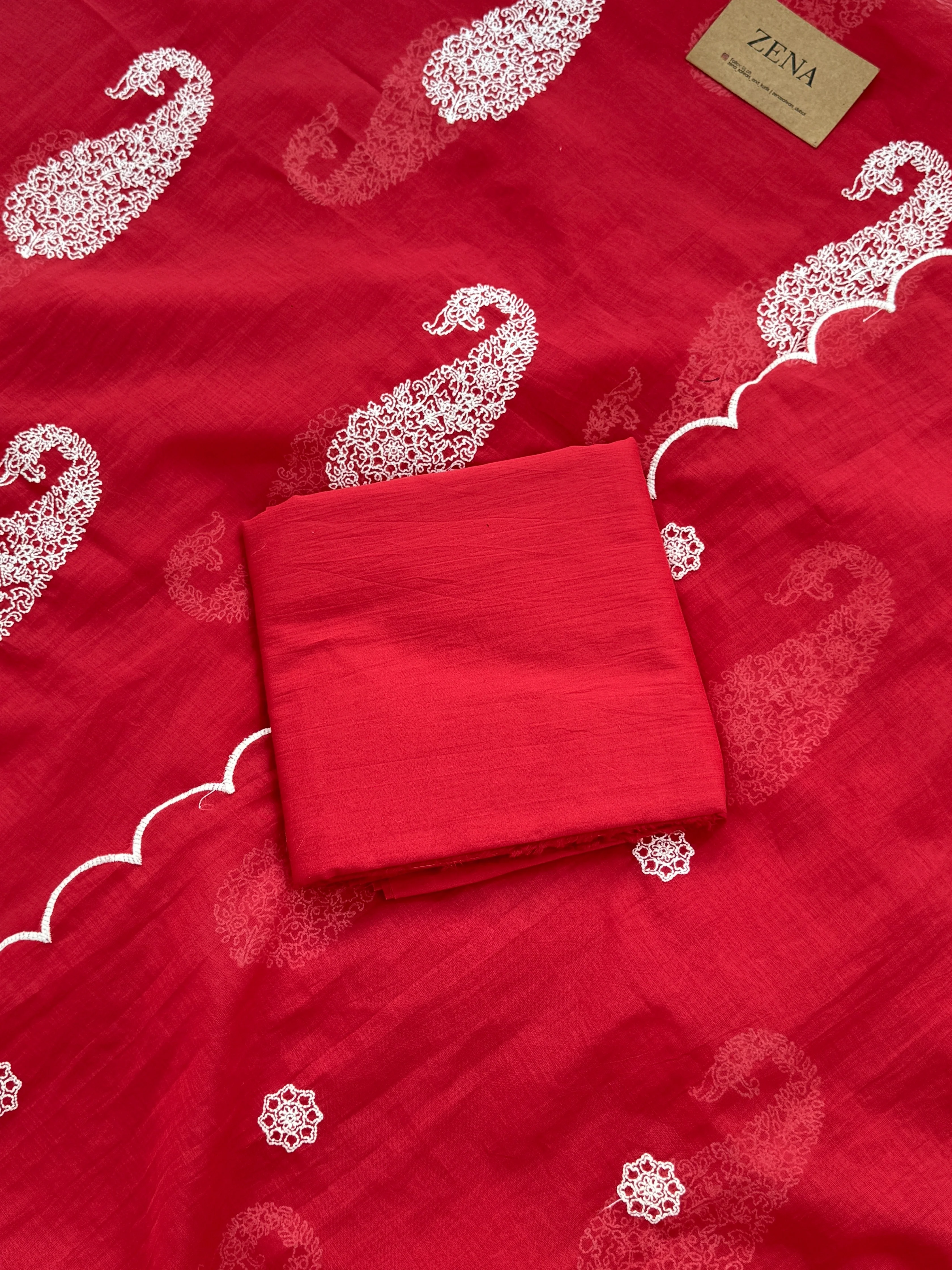 🌟 Mul Chanderi Embroidered Unstitched Suit 🌟 - Image 3