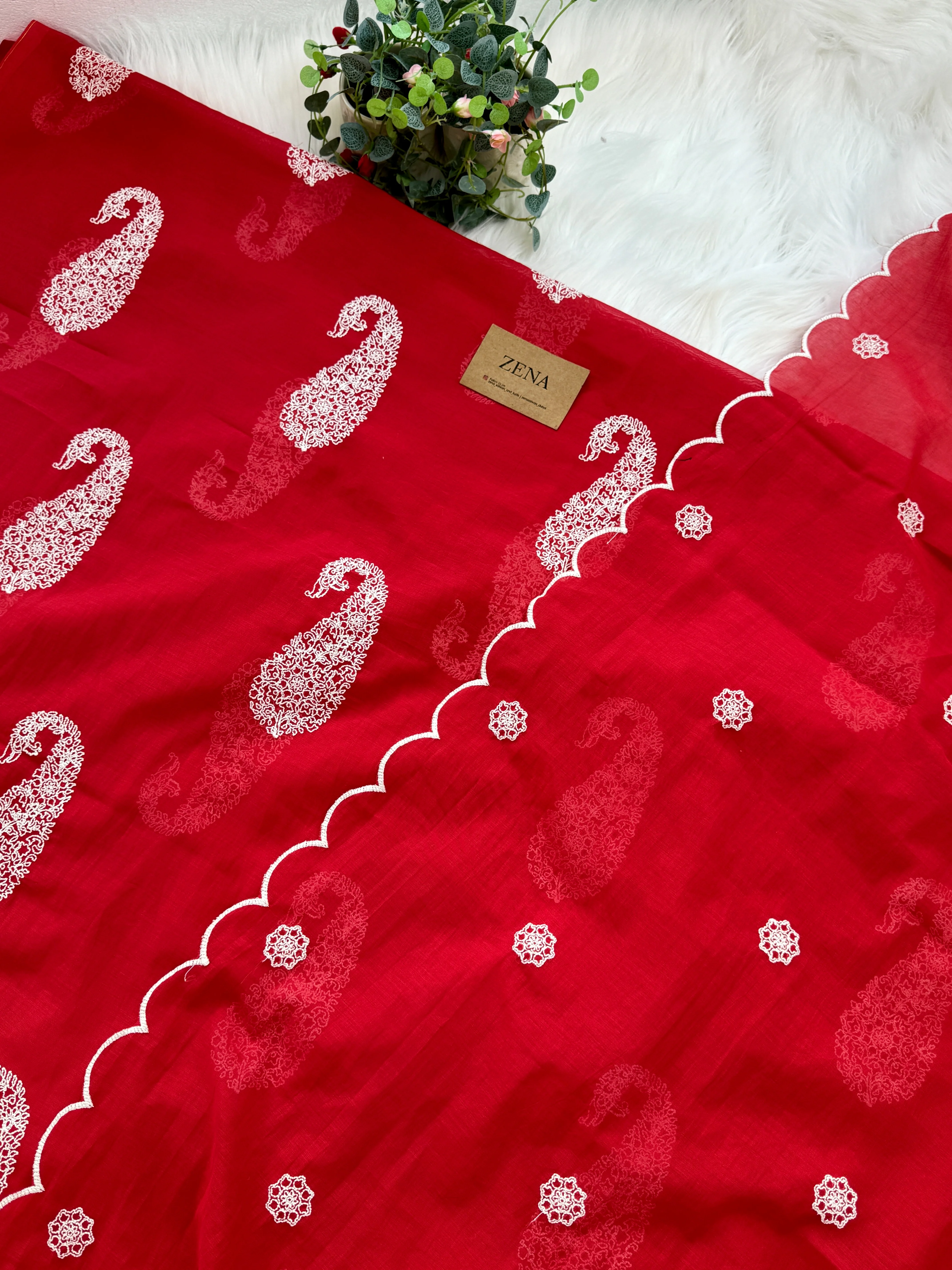 🌟 Mul Chanderi Embroidered Unstitched Suit 🌟 - Image 4