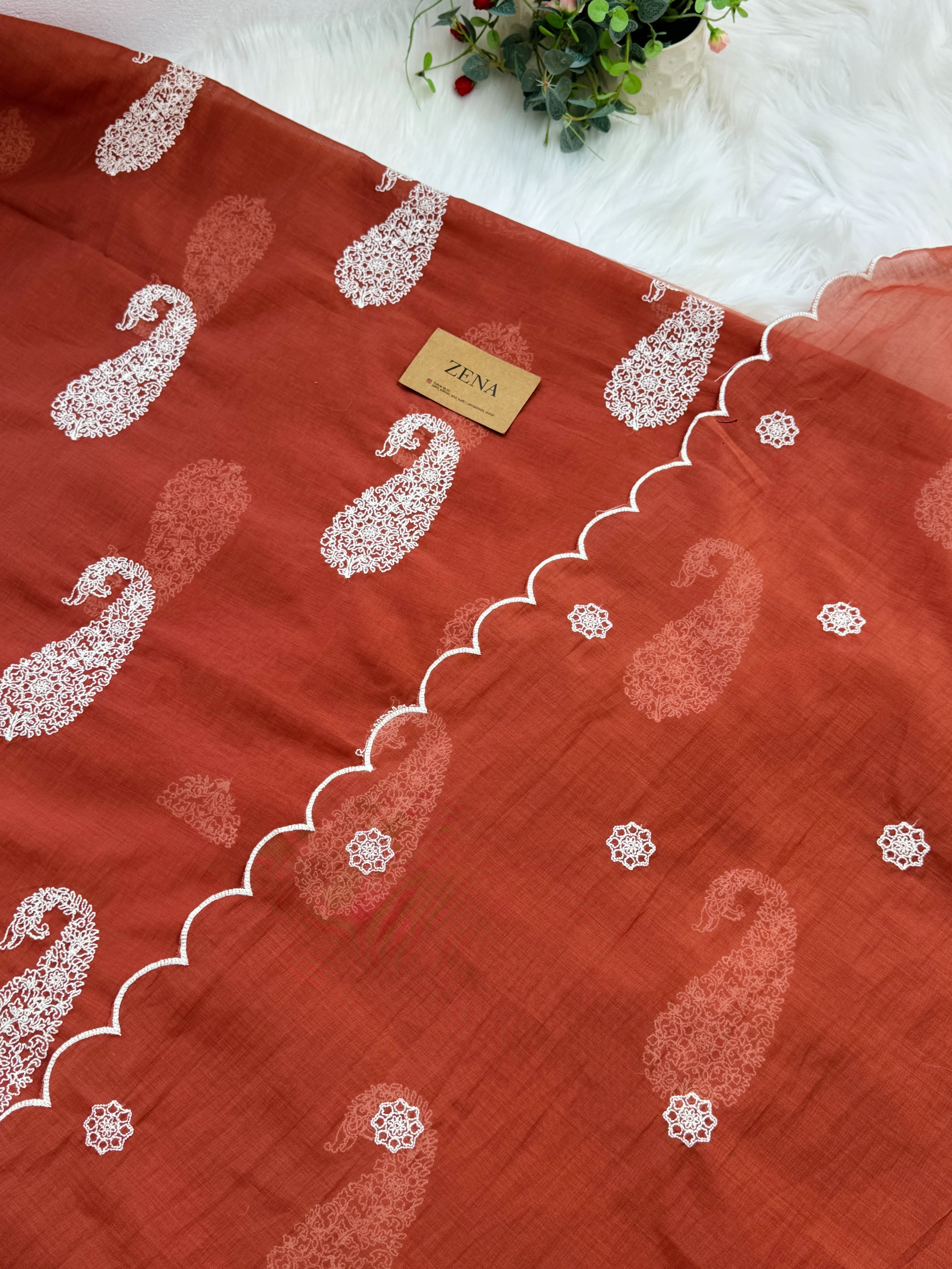 🌟 Mul Chanderi Embroidered Unstitched Suit - Image 3