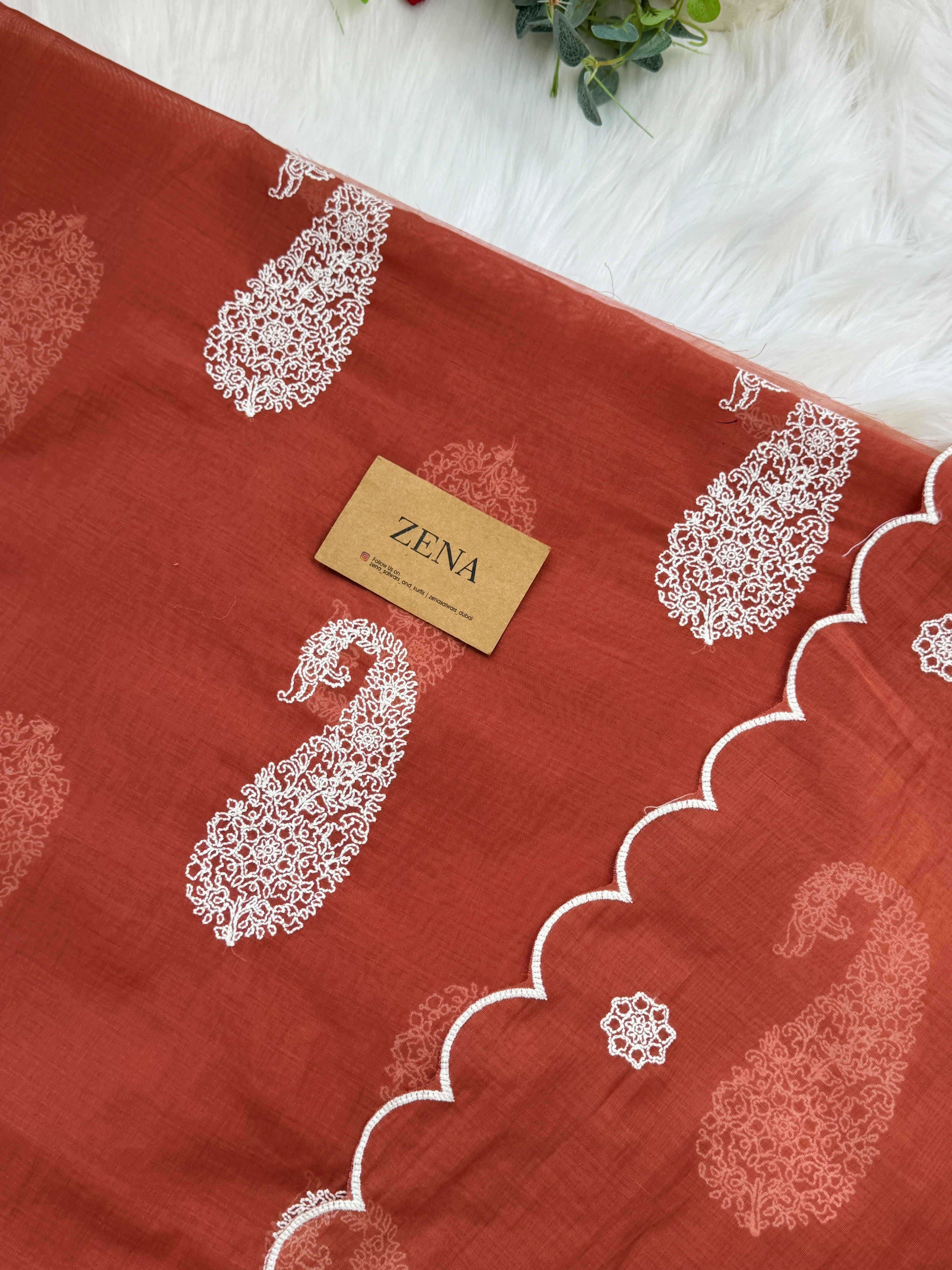 🌟 Mul Chanderi Embroidered Unstitched Suit - Image 4