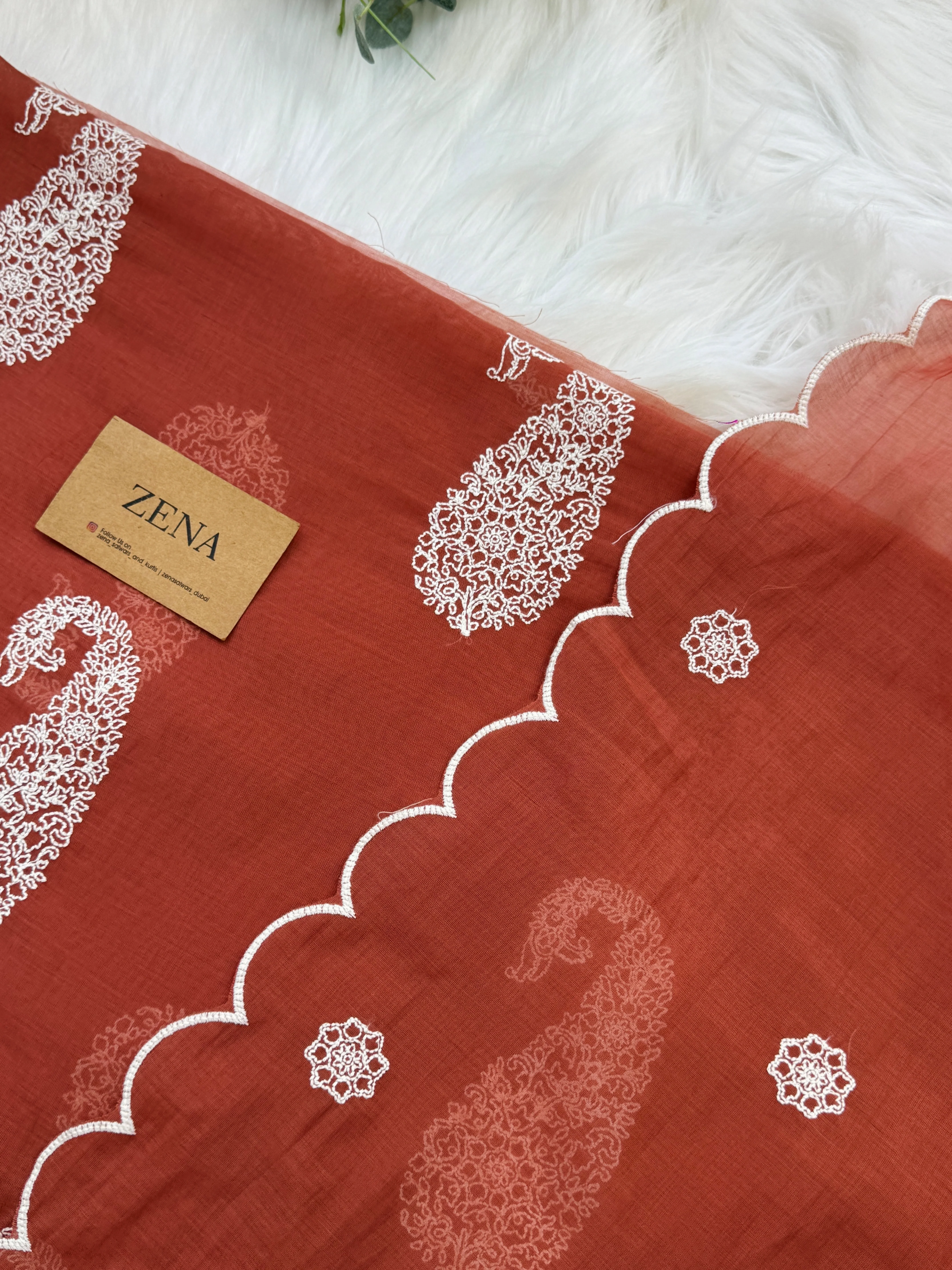 🌟 Mul Chanderi Embroidered Unstitched Suit - Image 5