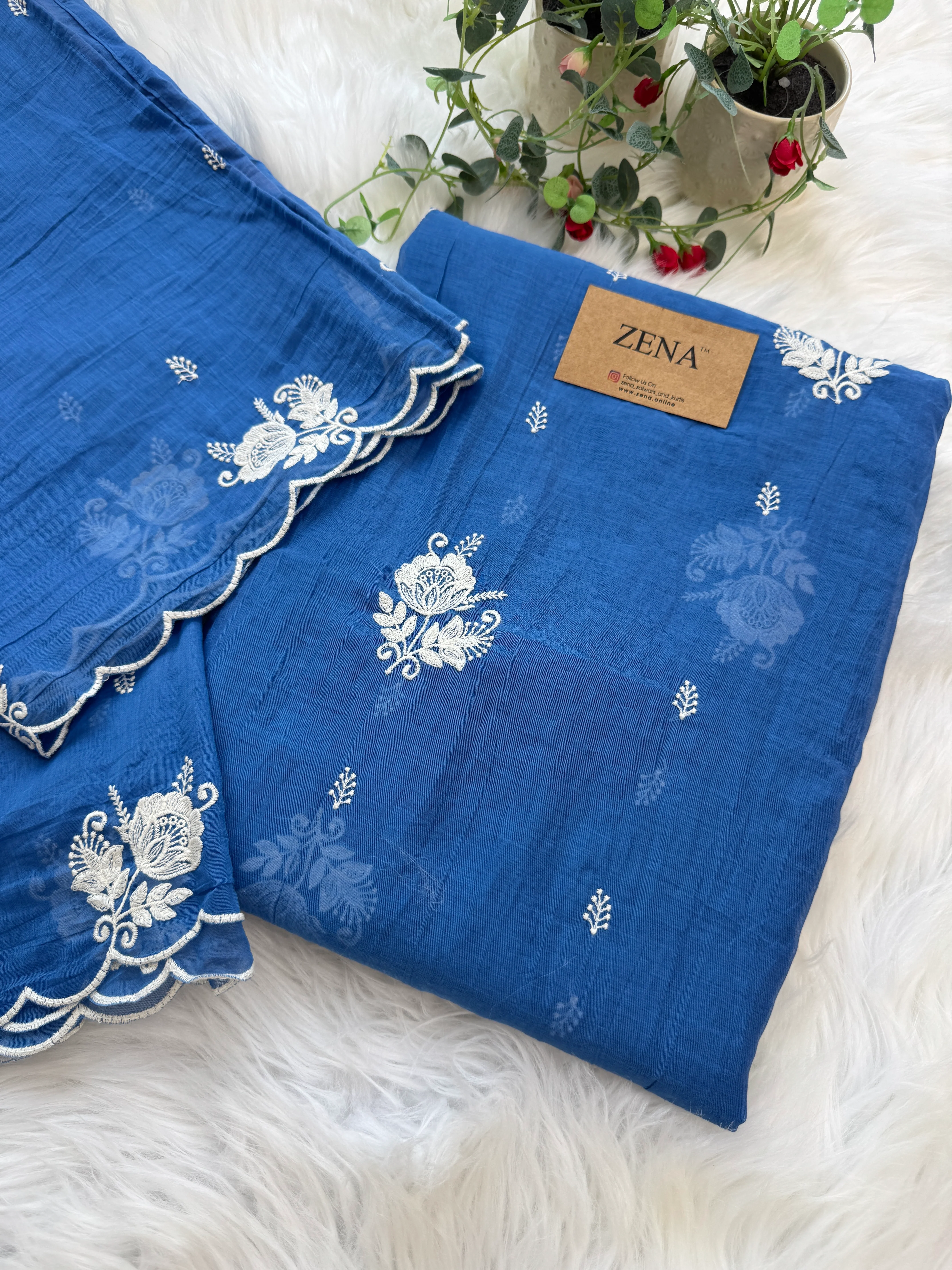 π Mul Chanderi Embroidered Unstitched Suit π