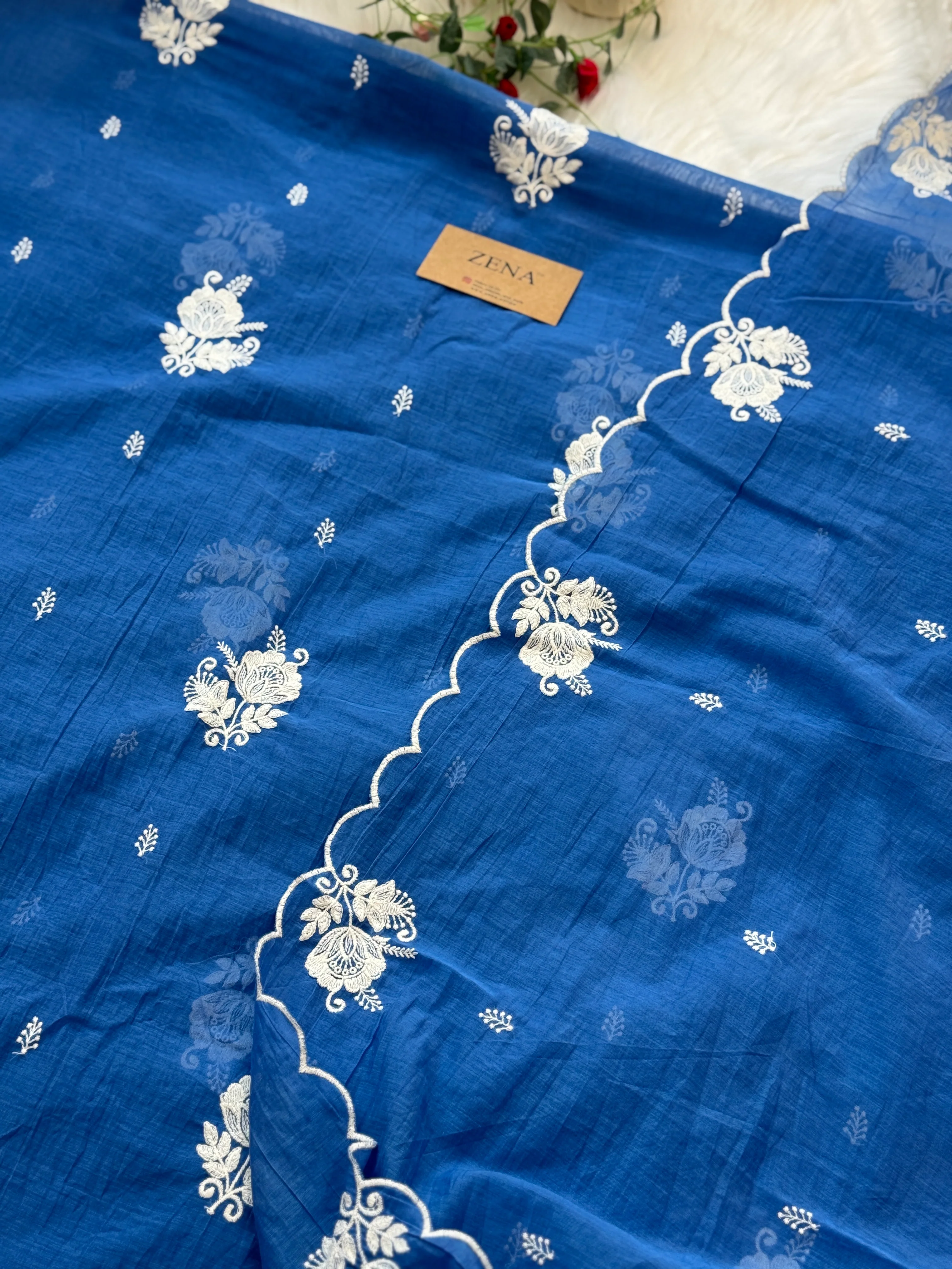 π Mul Chanderi Embroidered Unstitched Suit π - Image 4