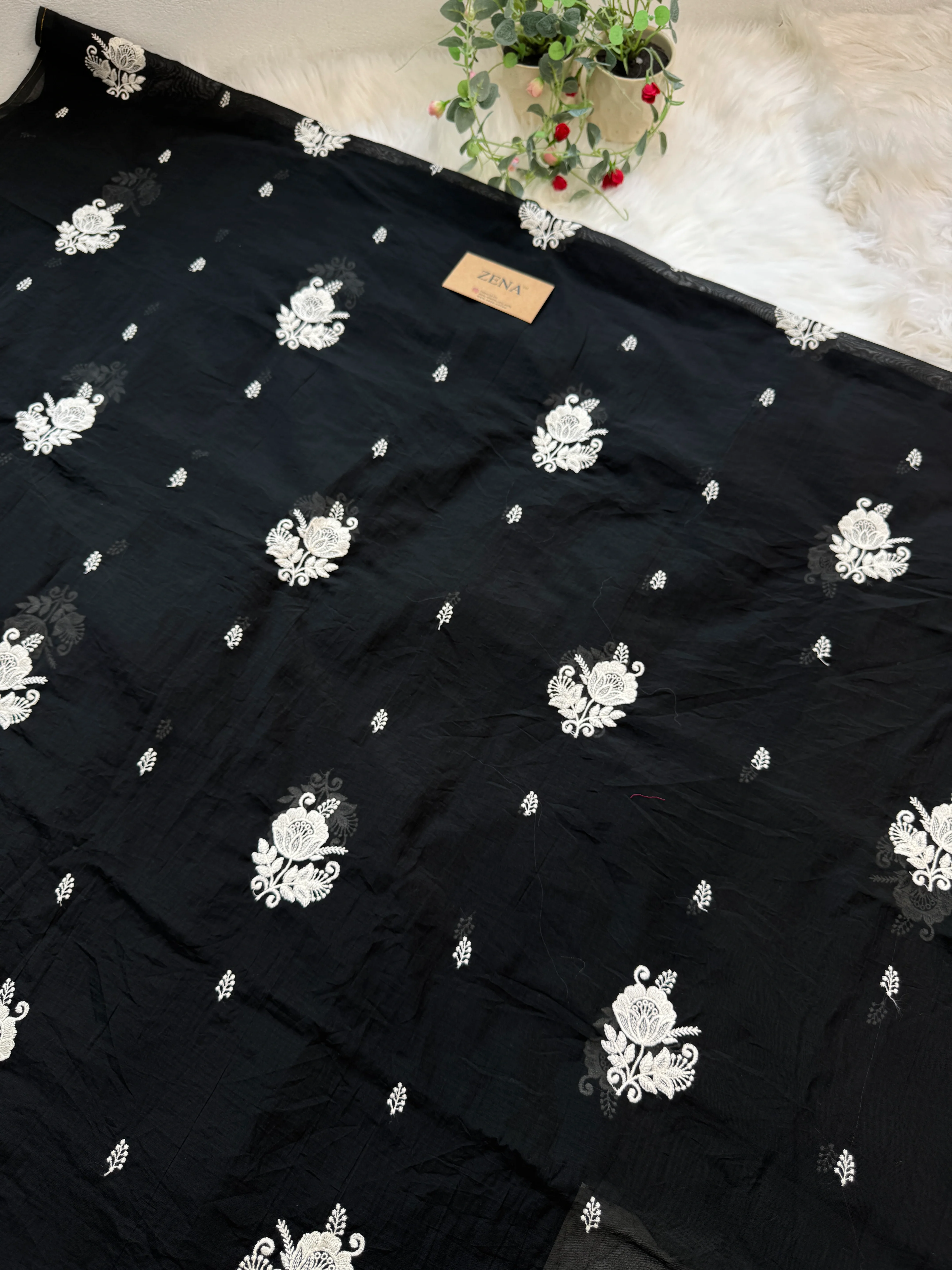 π Mul Chanderi Embroidered Unstitched Suit π - Image 5