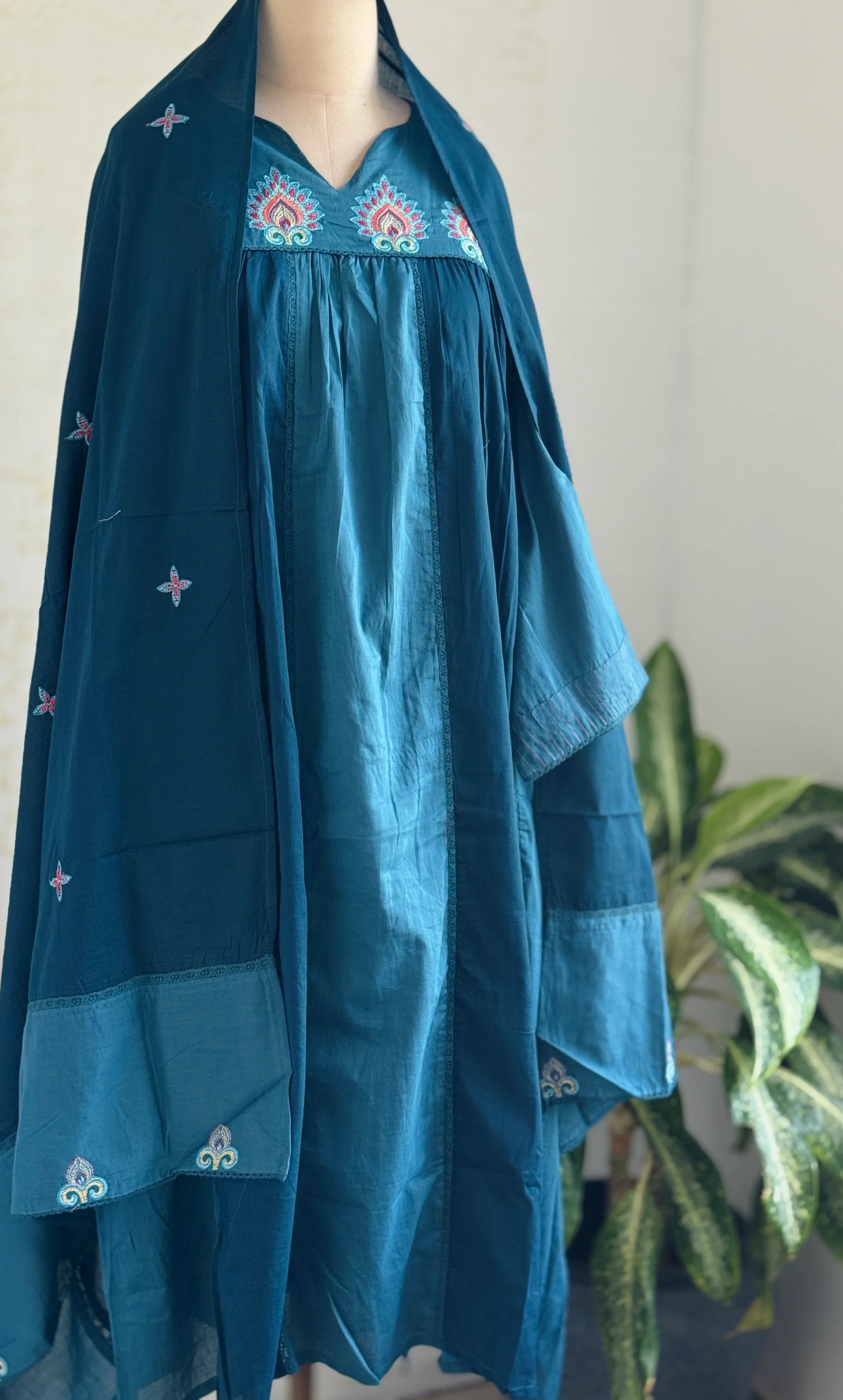 πΈ Pure Cotton Embroidered Anarkali Set πΈ - Image 2