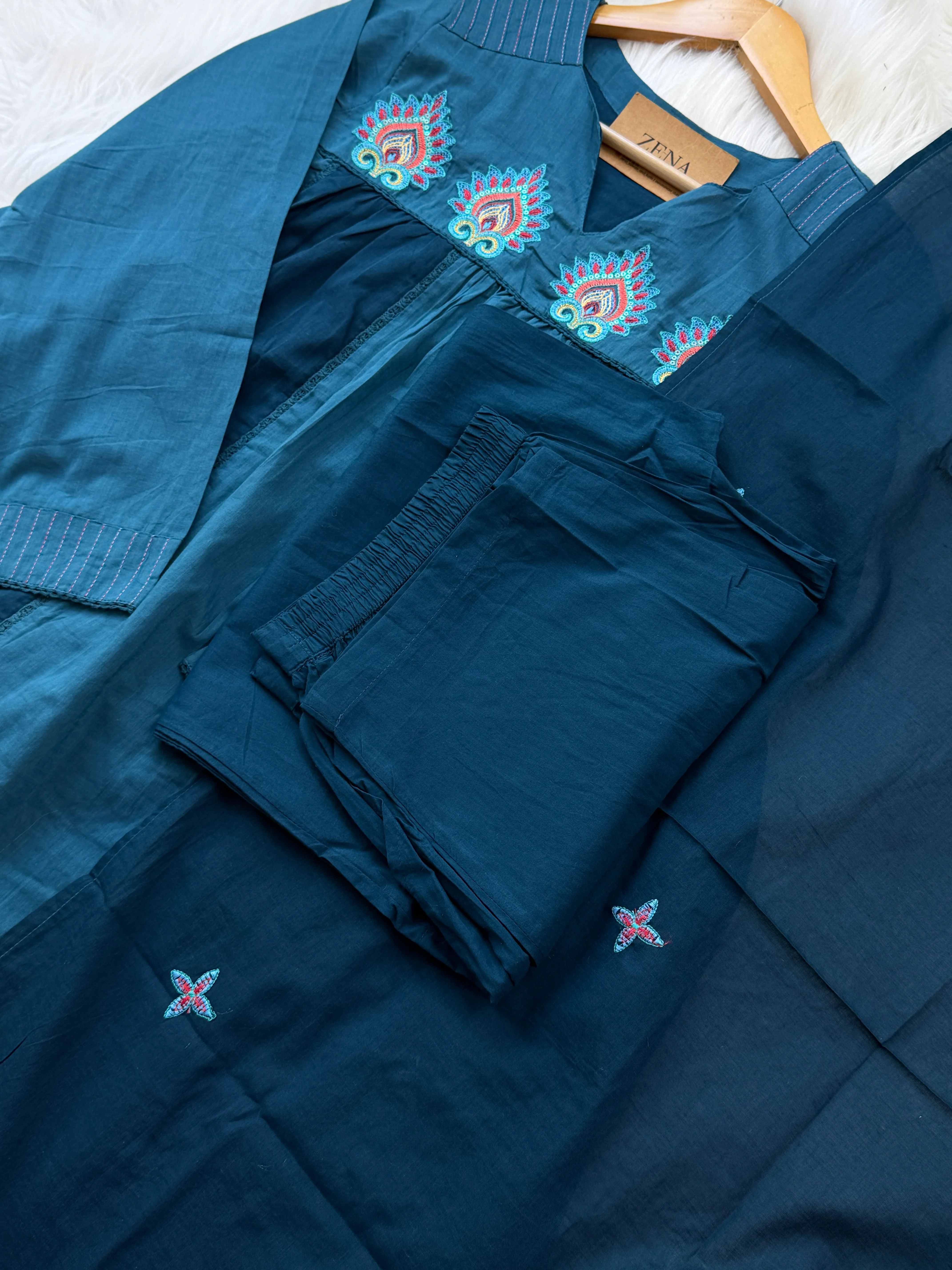 πΈ Pure Cotton Embroidered Anarkali Set πΈ - Image 3