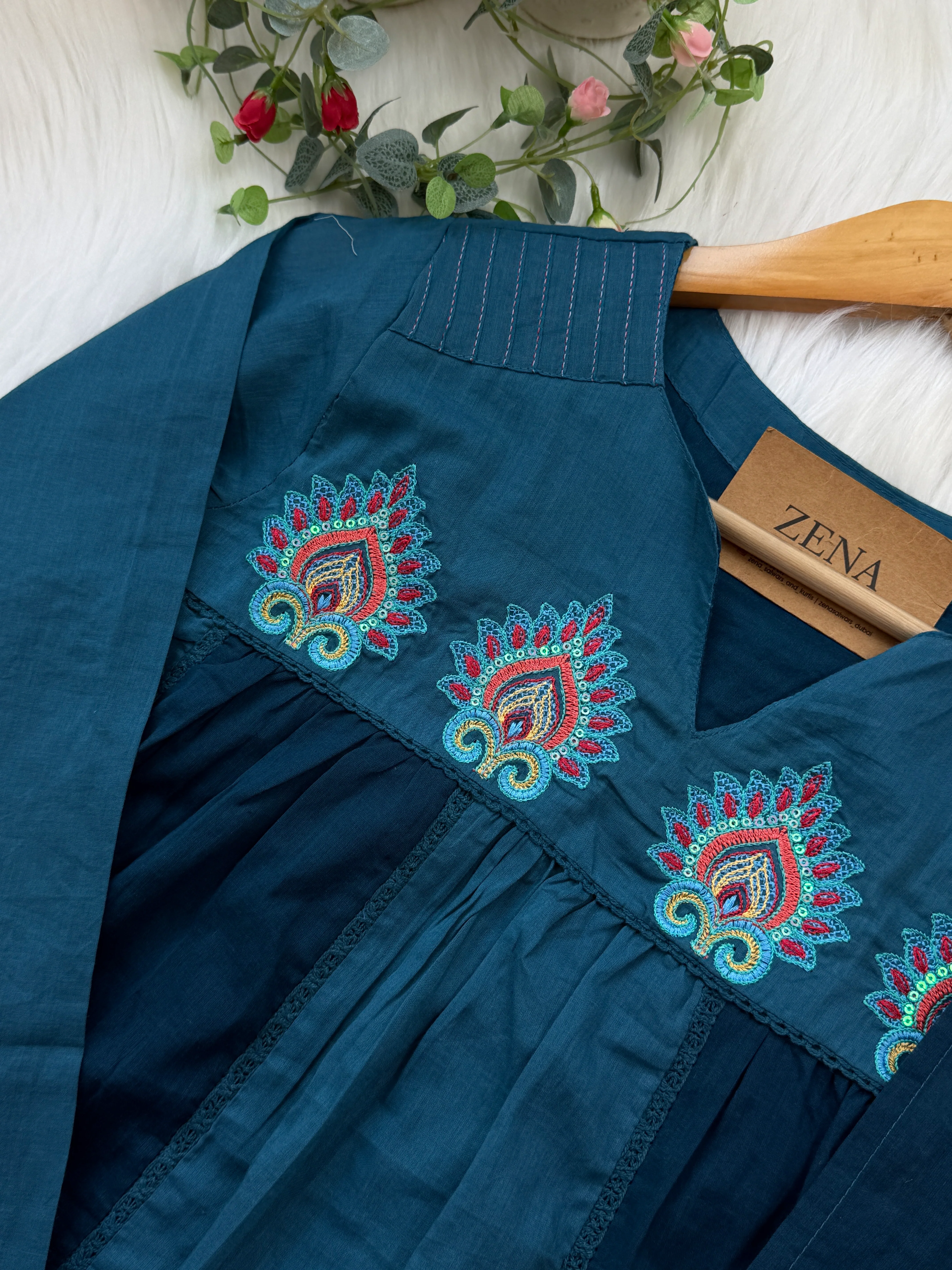 πΈ Pure Cotton Embroidered Anarkali Set πΈ - Image 5