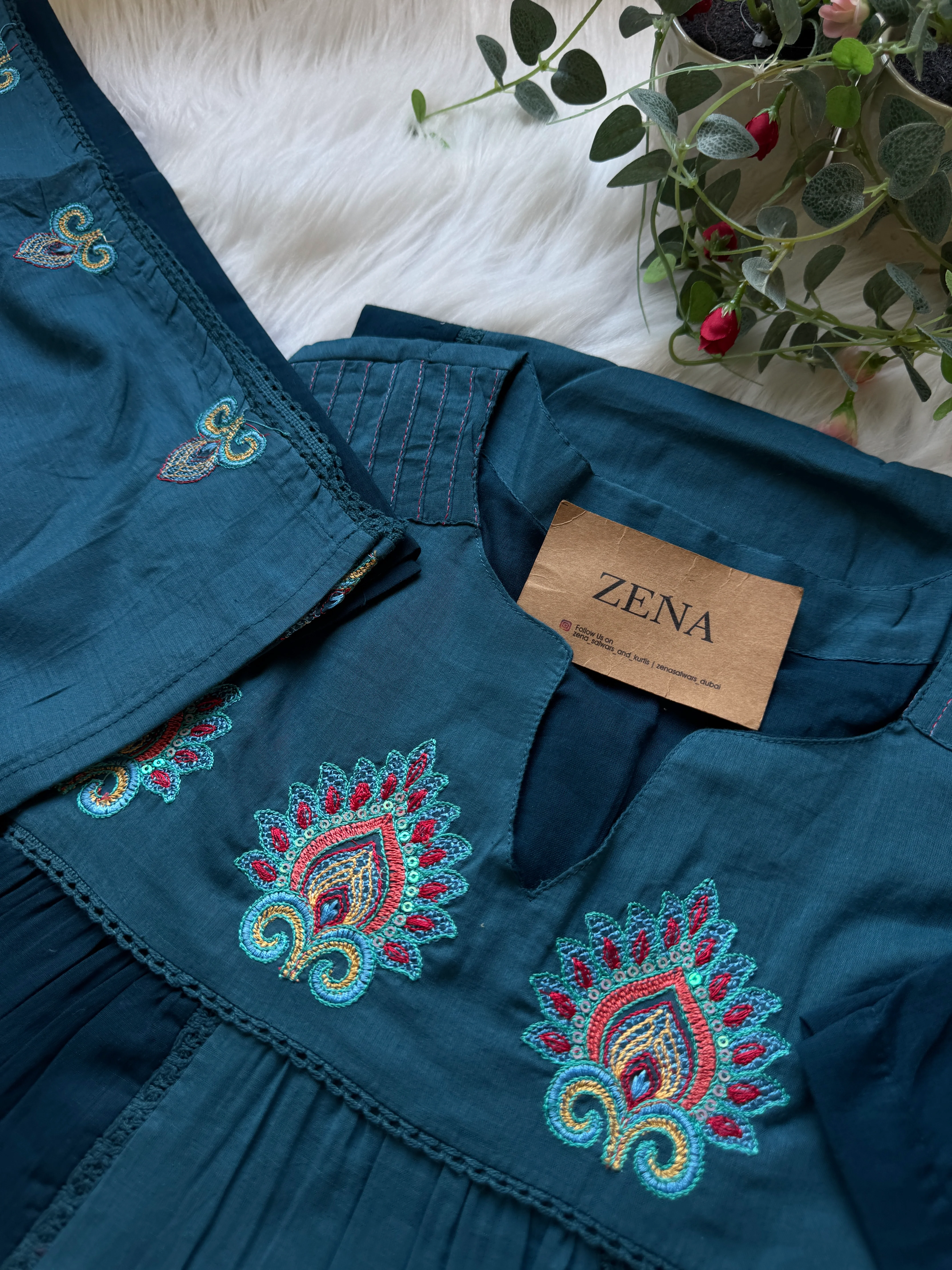 πΈ Pure Cotton Embroidered Anarkali Set πΈ - Image 7