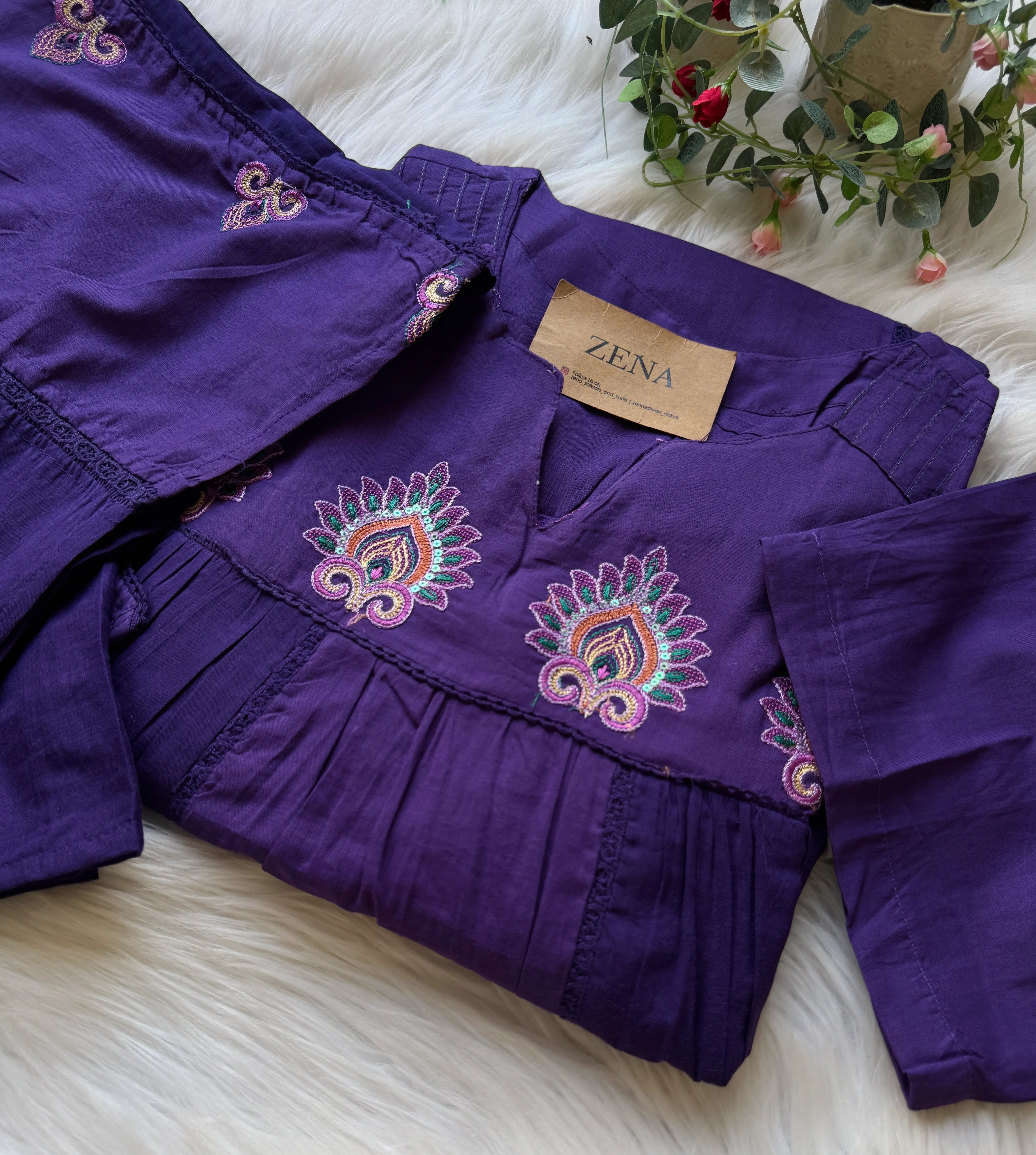 πΈ Pure Cotton Embroidered Anarkali Set πΈ