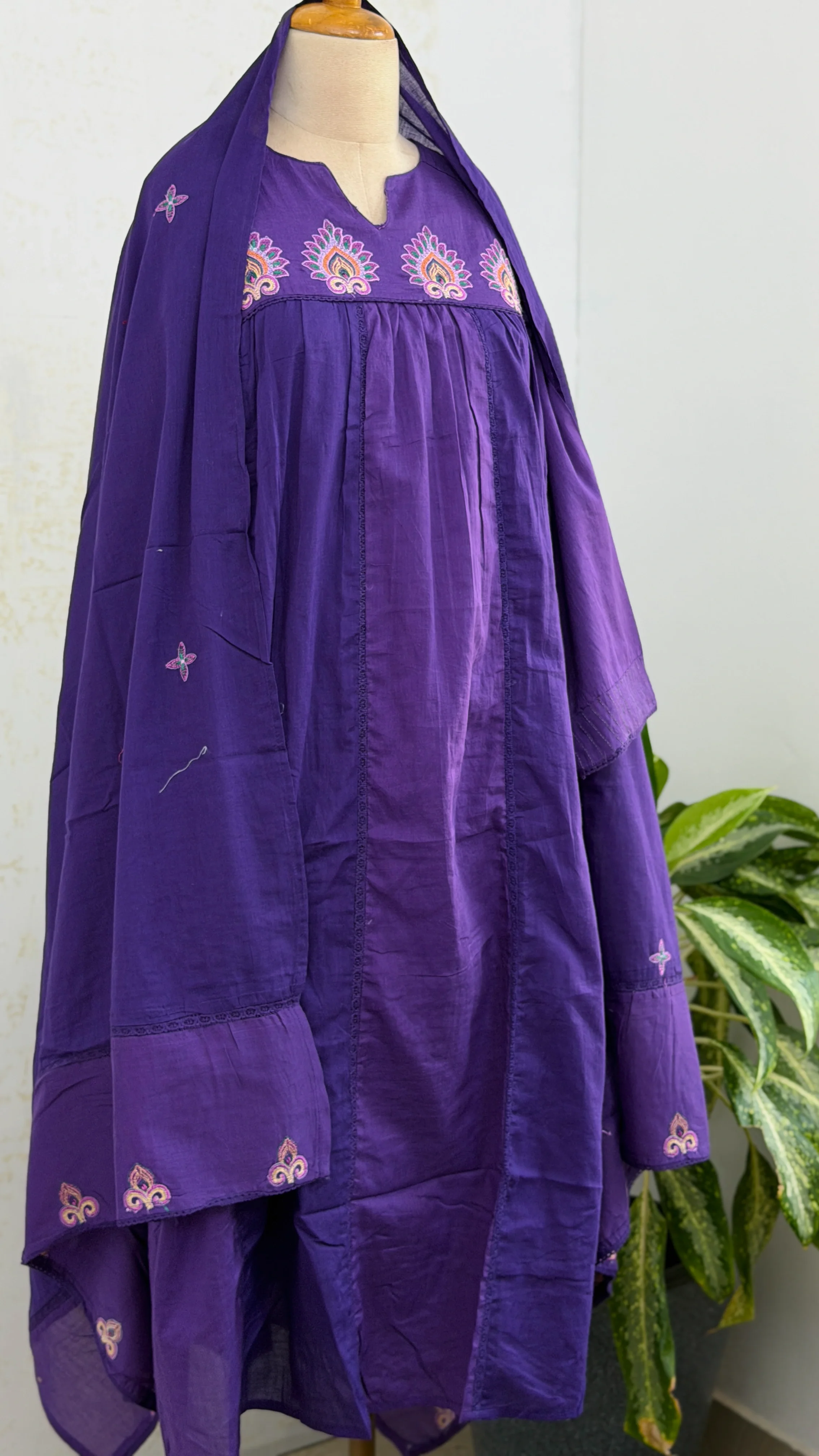 πΈ Pure Cotton Embroidered Anarkali Set πΈ - Image 2