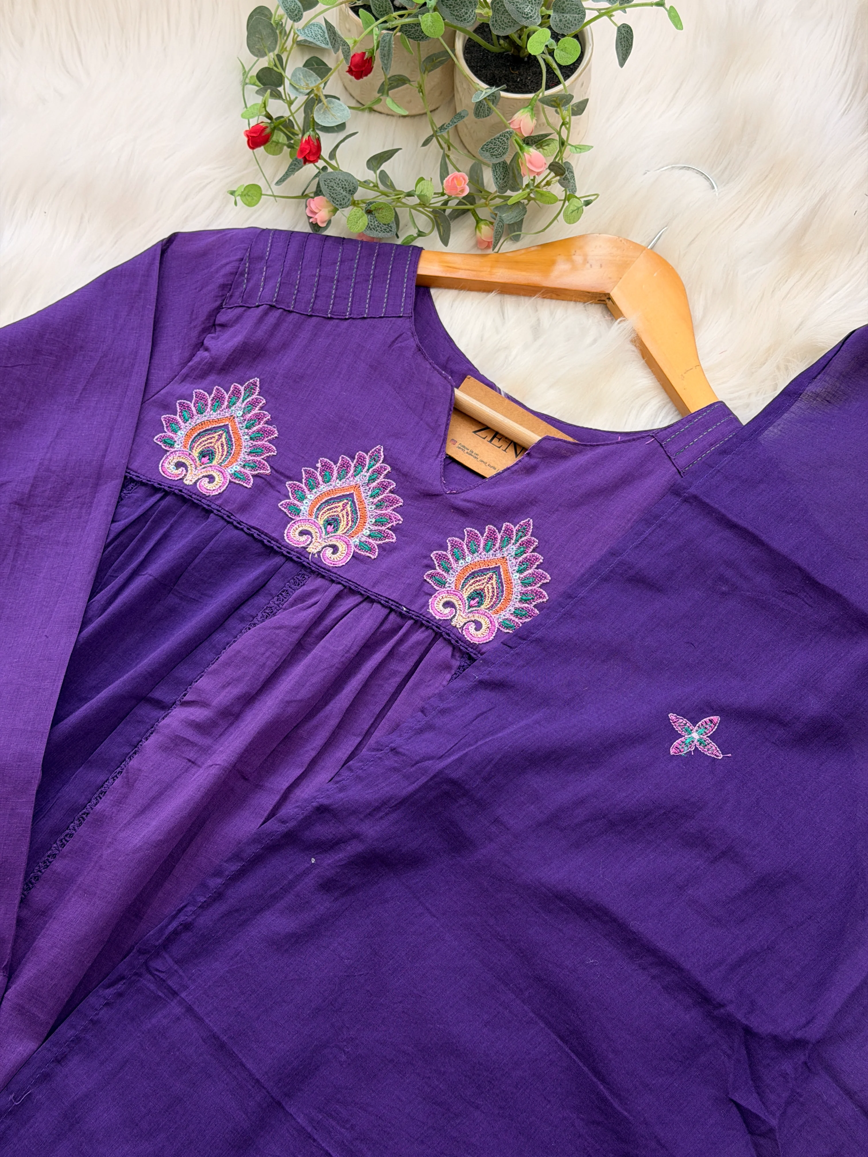 πΈ Pure Cotton Embroidered Anarkali Set πΈ - Image 4