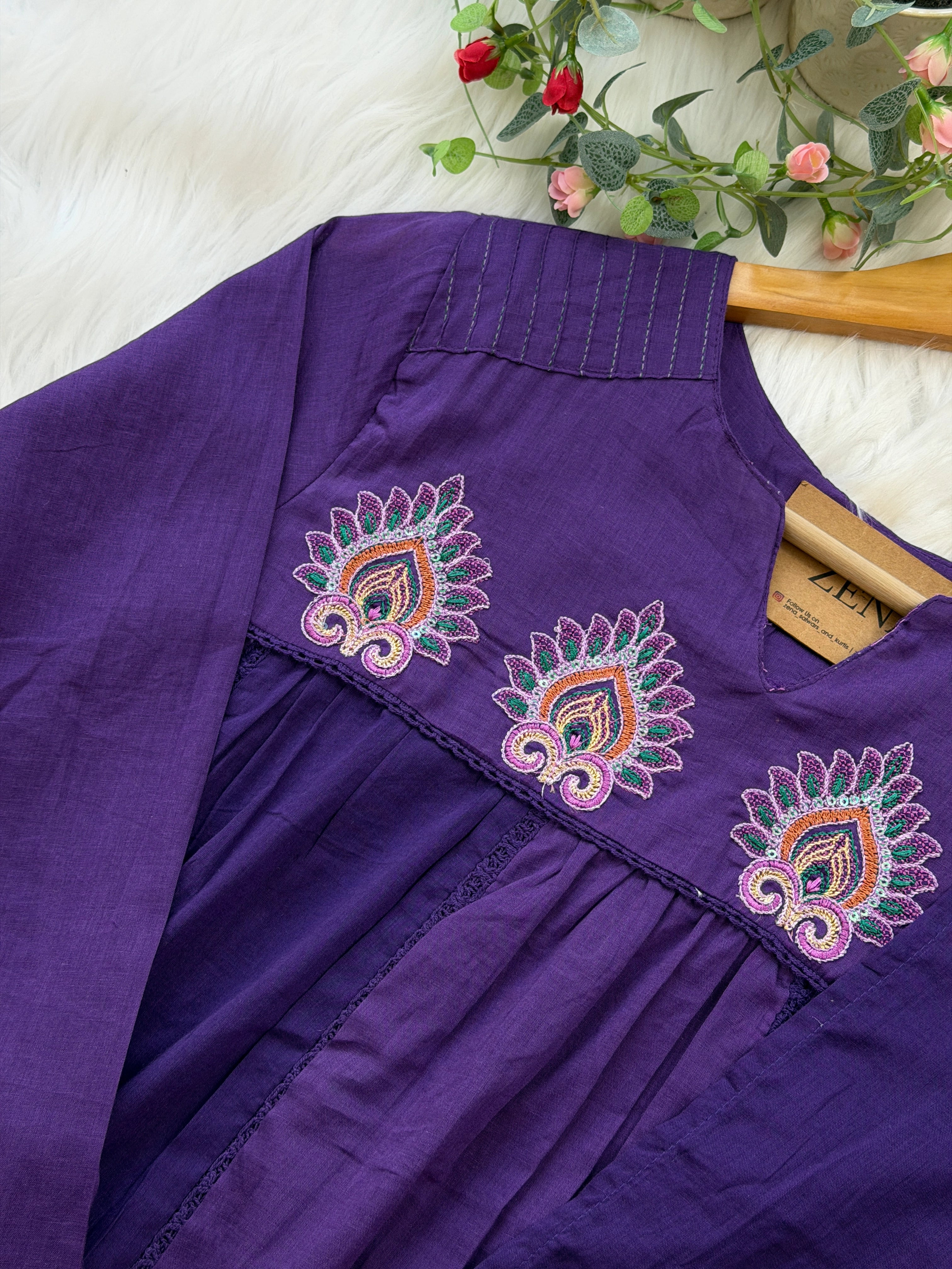 πΈ Pure Cotton Embroidered Anarkali Set πΈ - Image 6