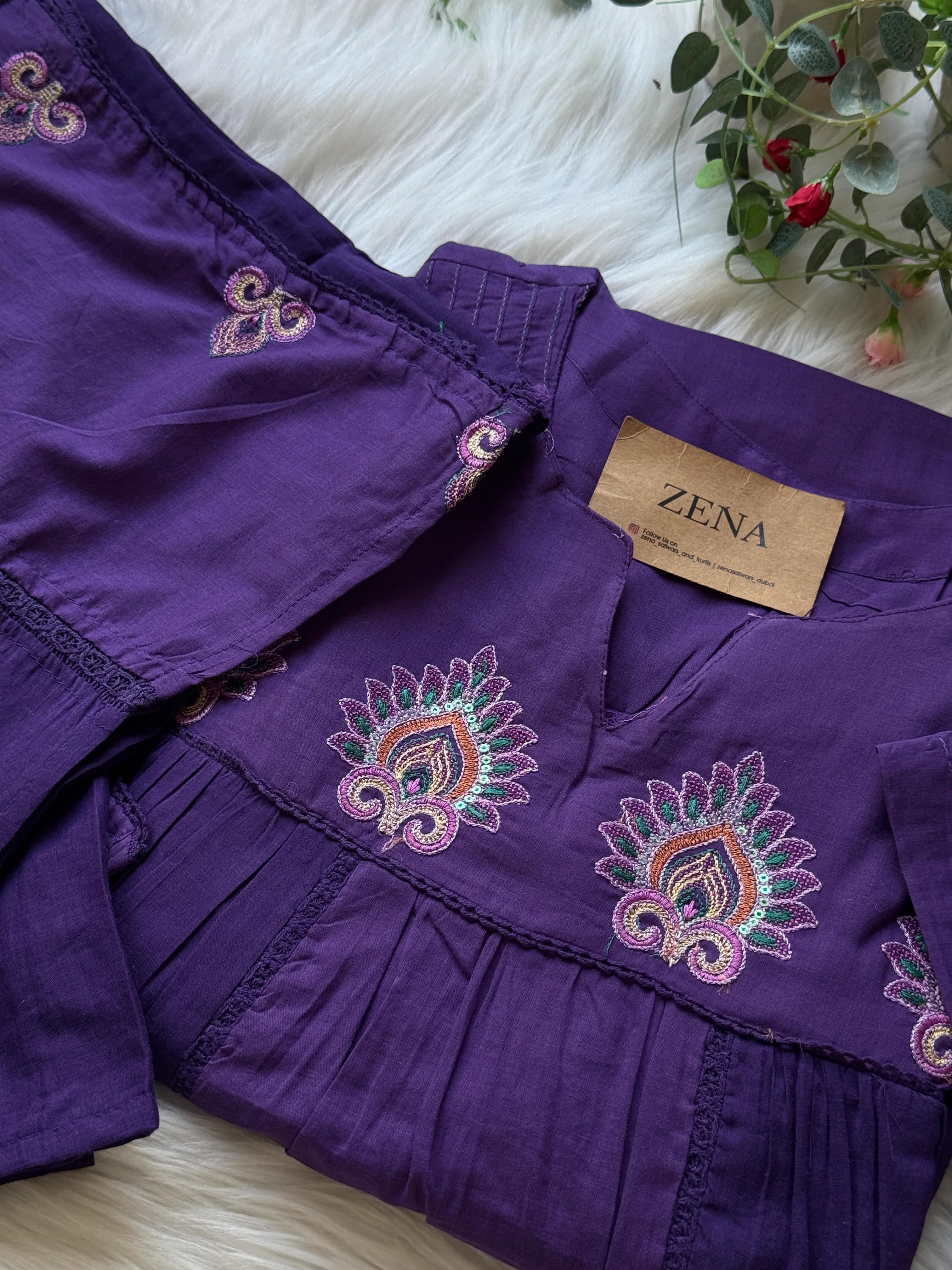 πΈ Pure Cotton Embroidered Anarkali Set πΈ - Image 8