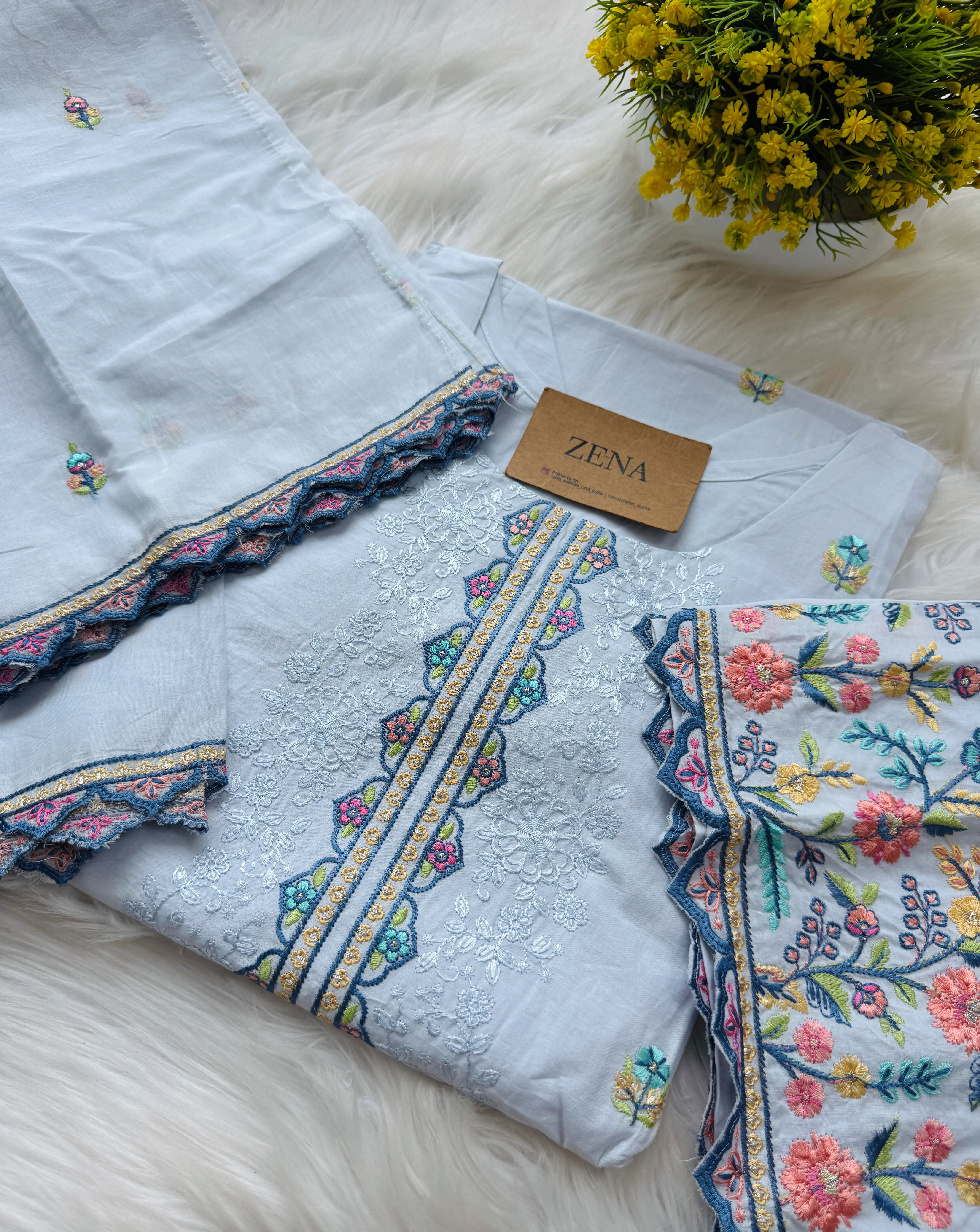 π Pure Cotton Pakistani Kurti Set with Embroidery π