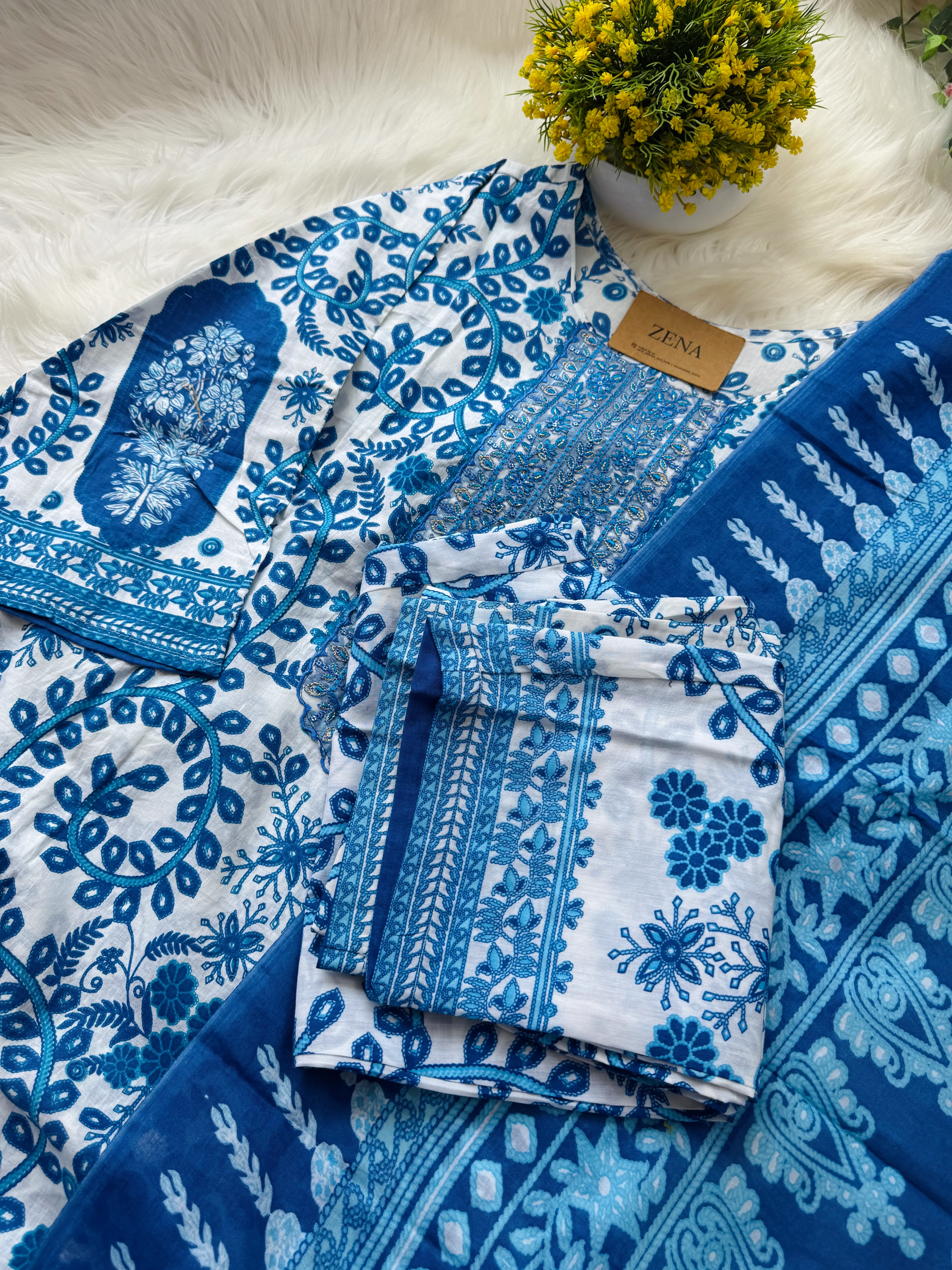 π Pure Cotton Pakistani Kurti Set with Embroidery π - Image 3