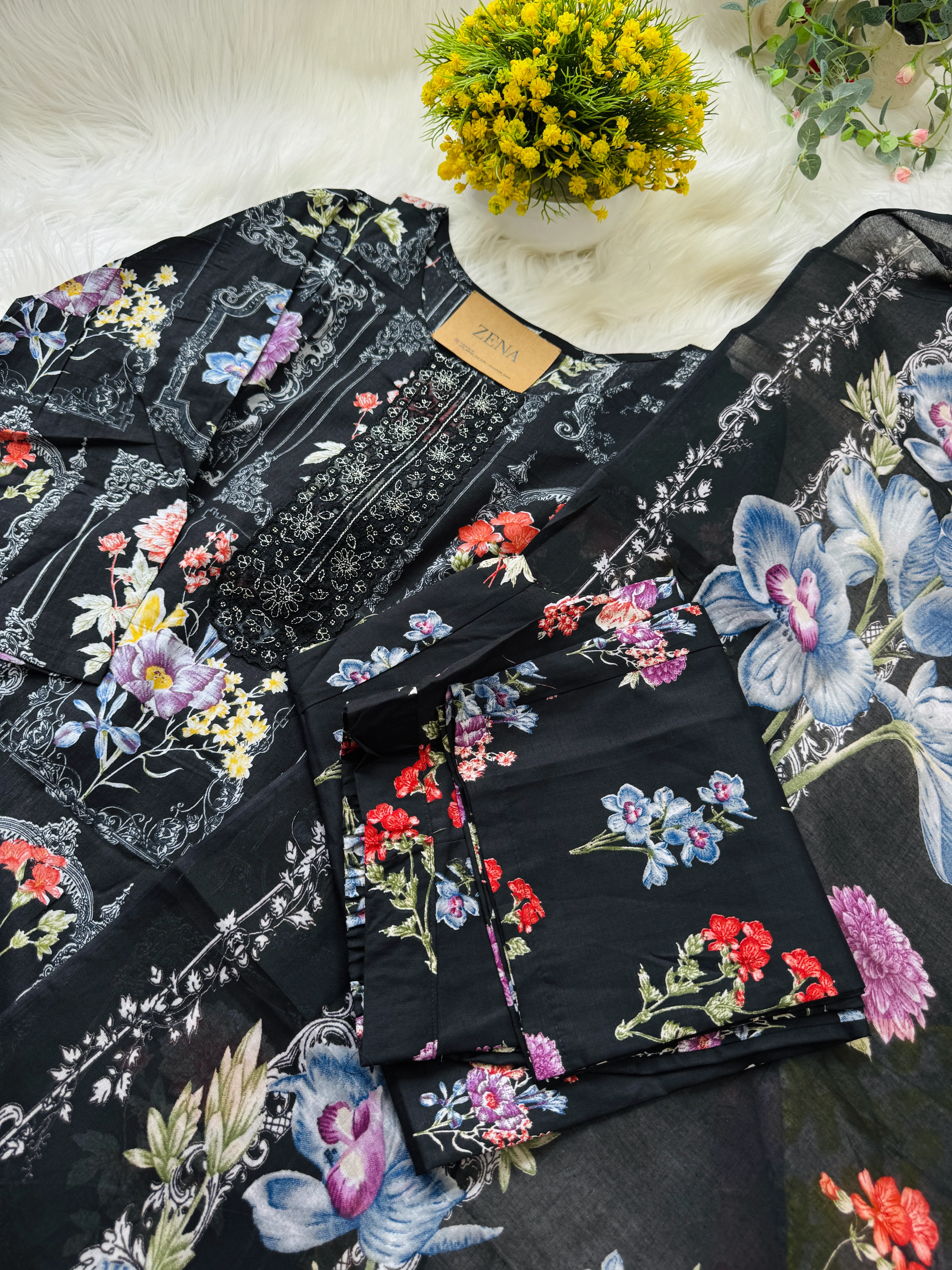 π Pure Cotton Pakistani Kurti Set with Embroidery π - Image 3