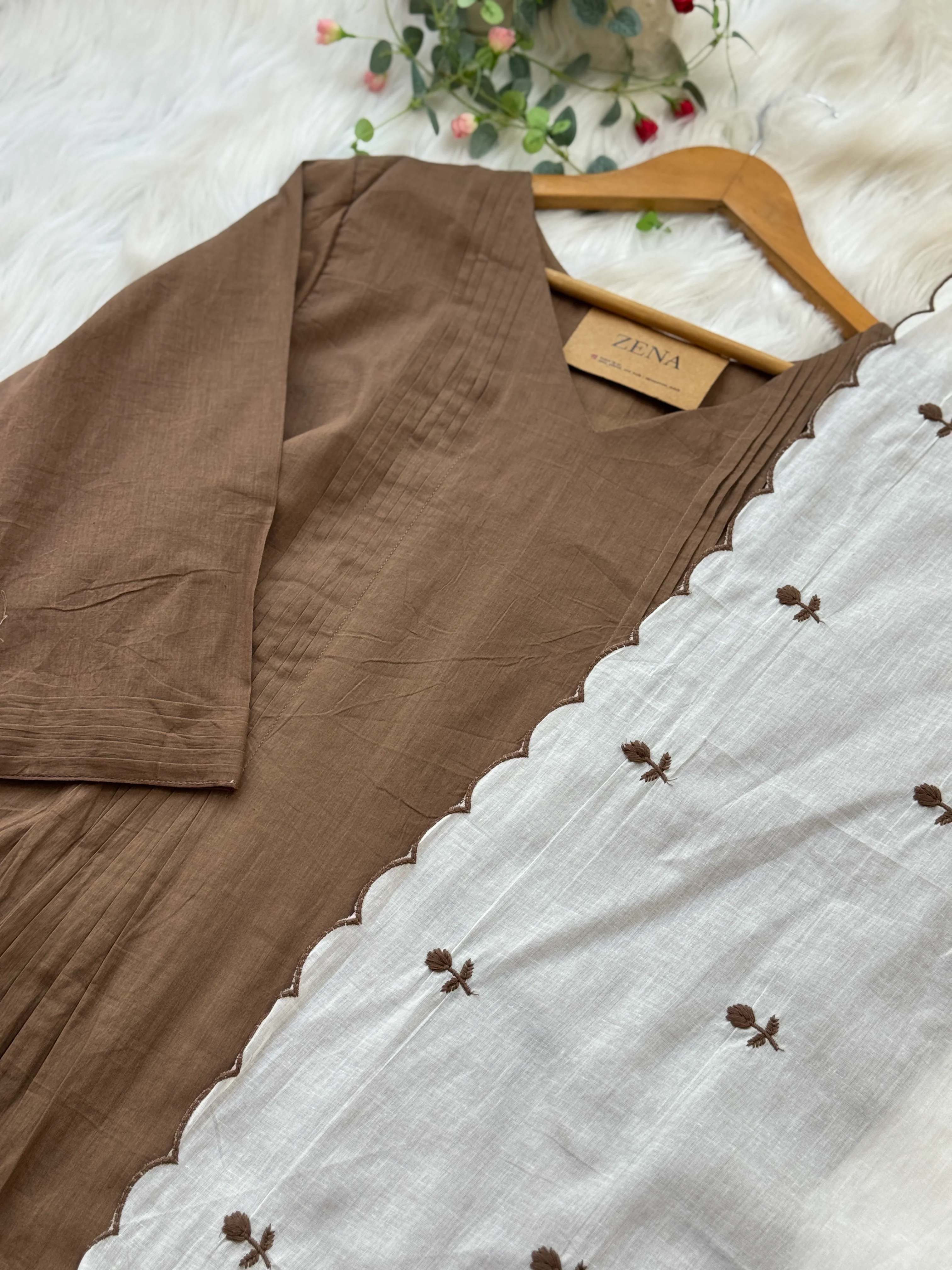 πΈ Pure Mul Cotton Embroidered Anarkali Set πΈ - Image 4