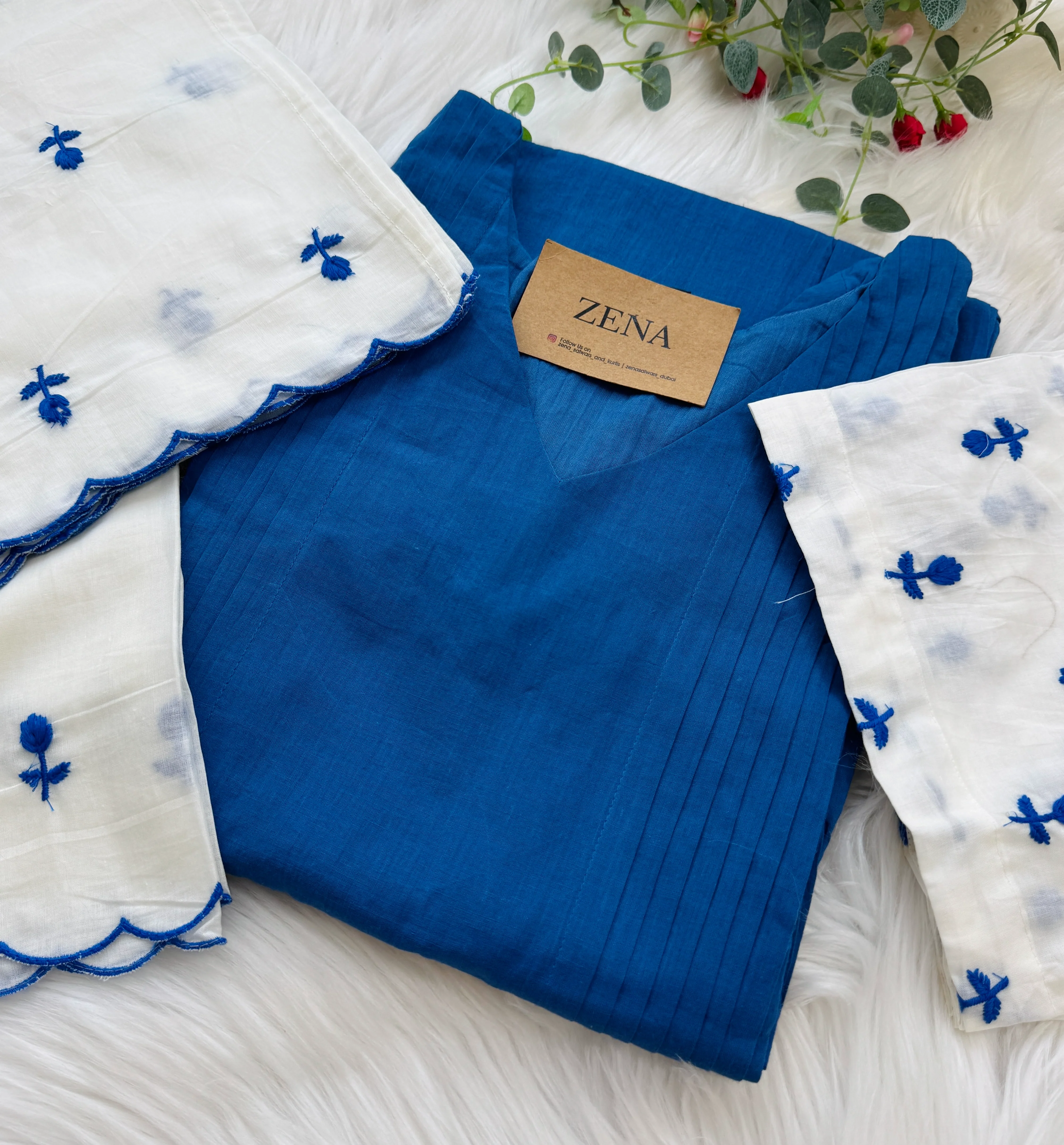 πΈ Pure Mul Cotton Embroidered Anarkali Set πΈ