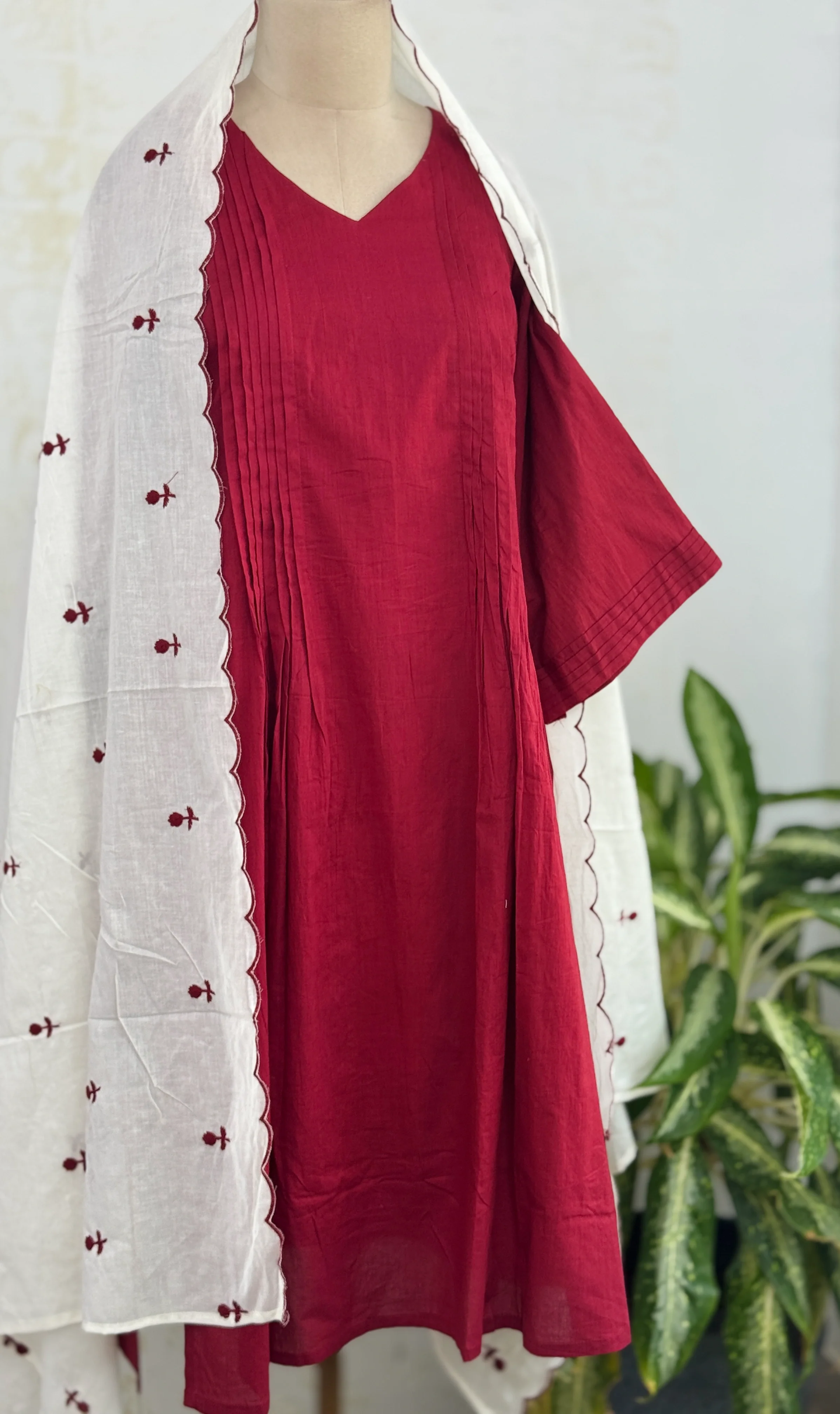 πΈ Pure Mul Cotton Embroidered Anarkali Set πΈ - Image 2