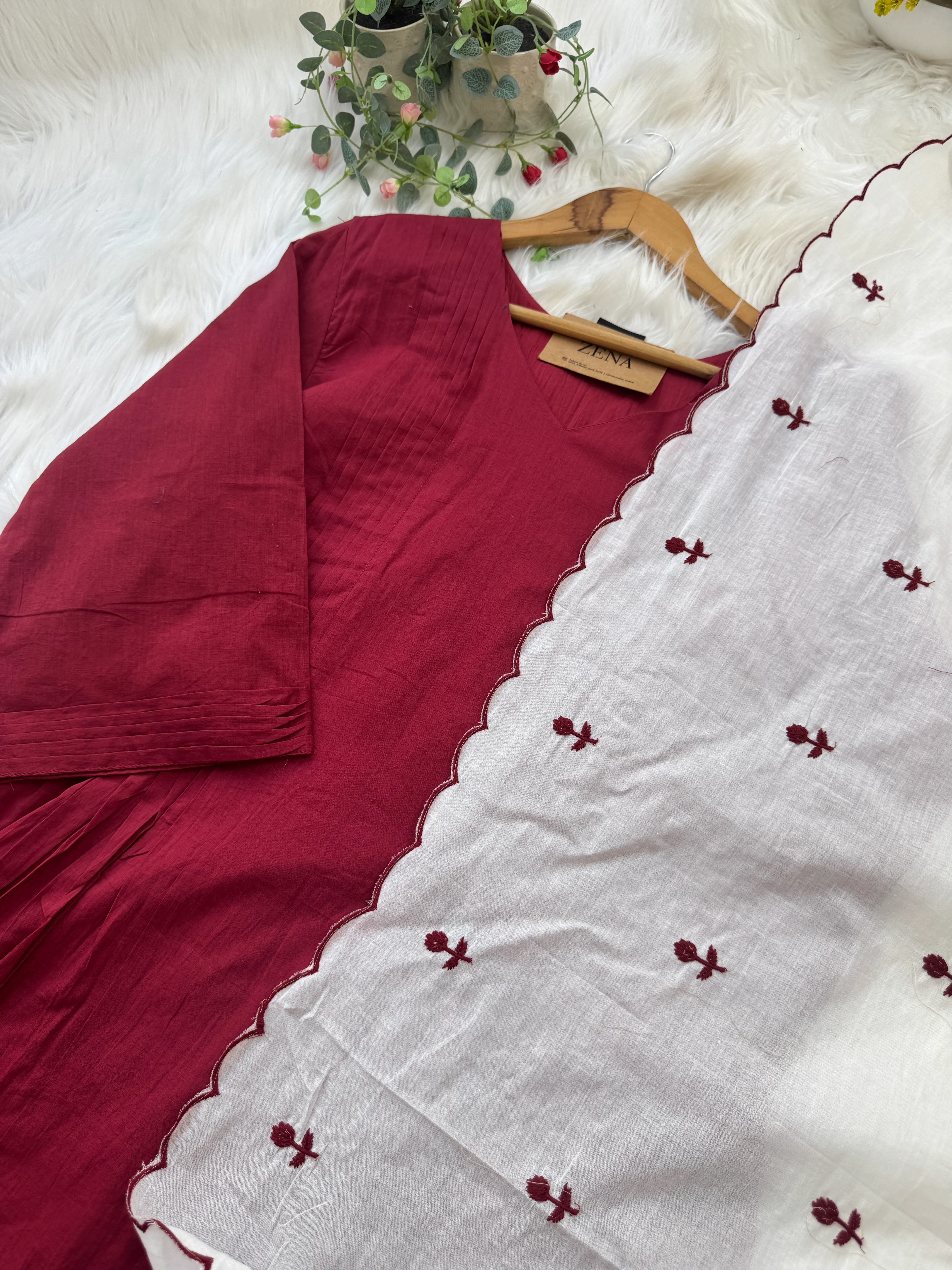 πΈ Pure Mul Cotton Embroidered Anarkali Set πΈ - Image 3