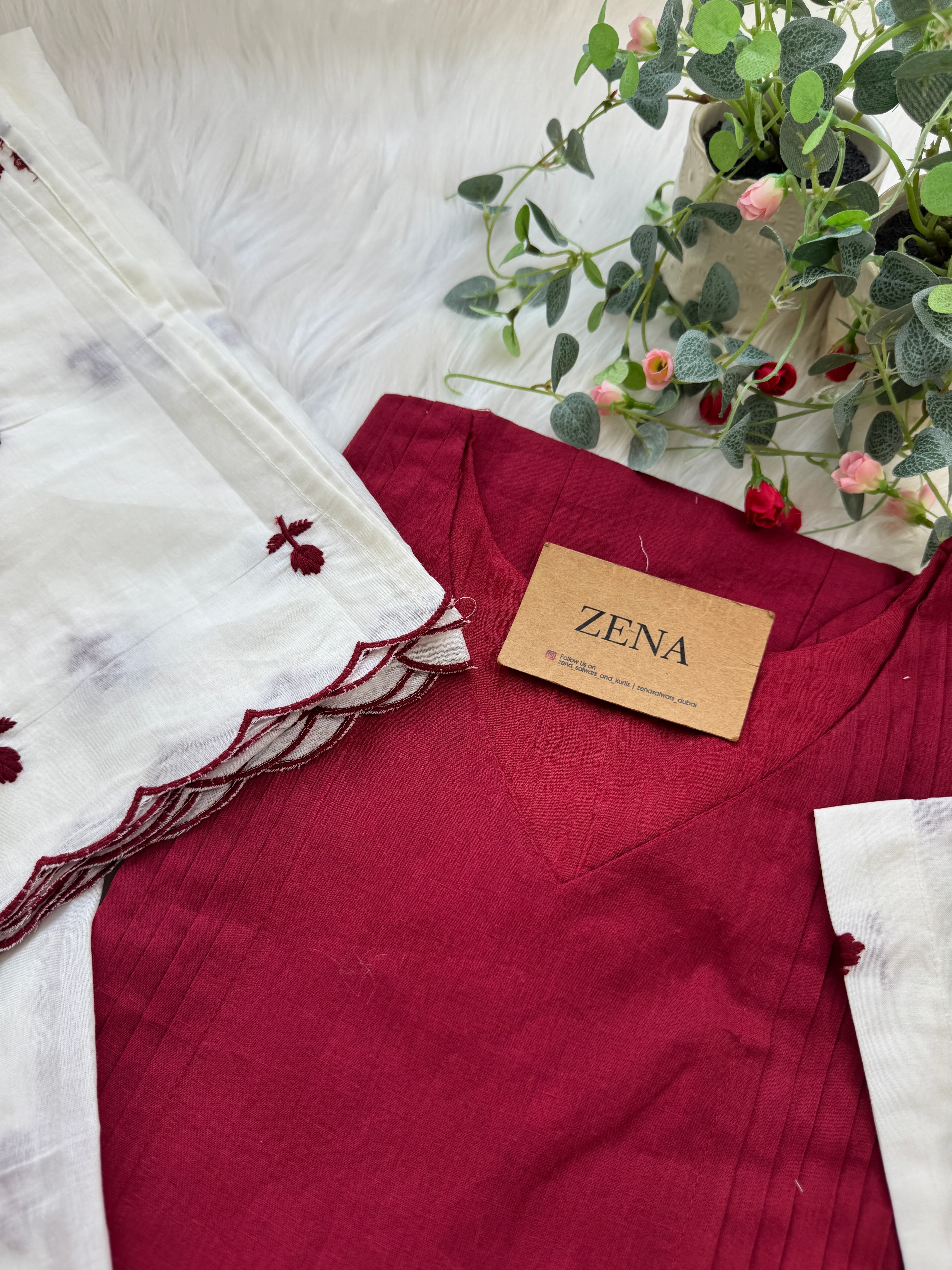 πΈ Pure Mul Cotton Embroidered Anarkali Set πΈ - Image 4