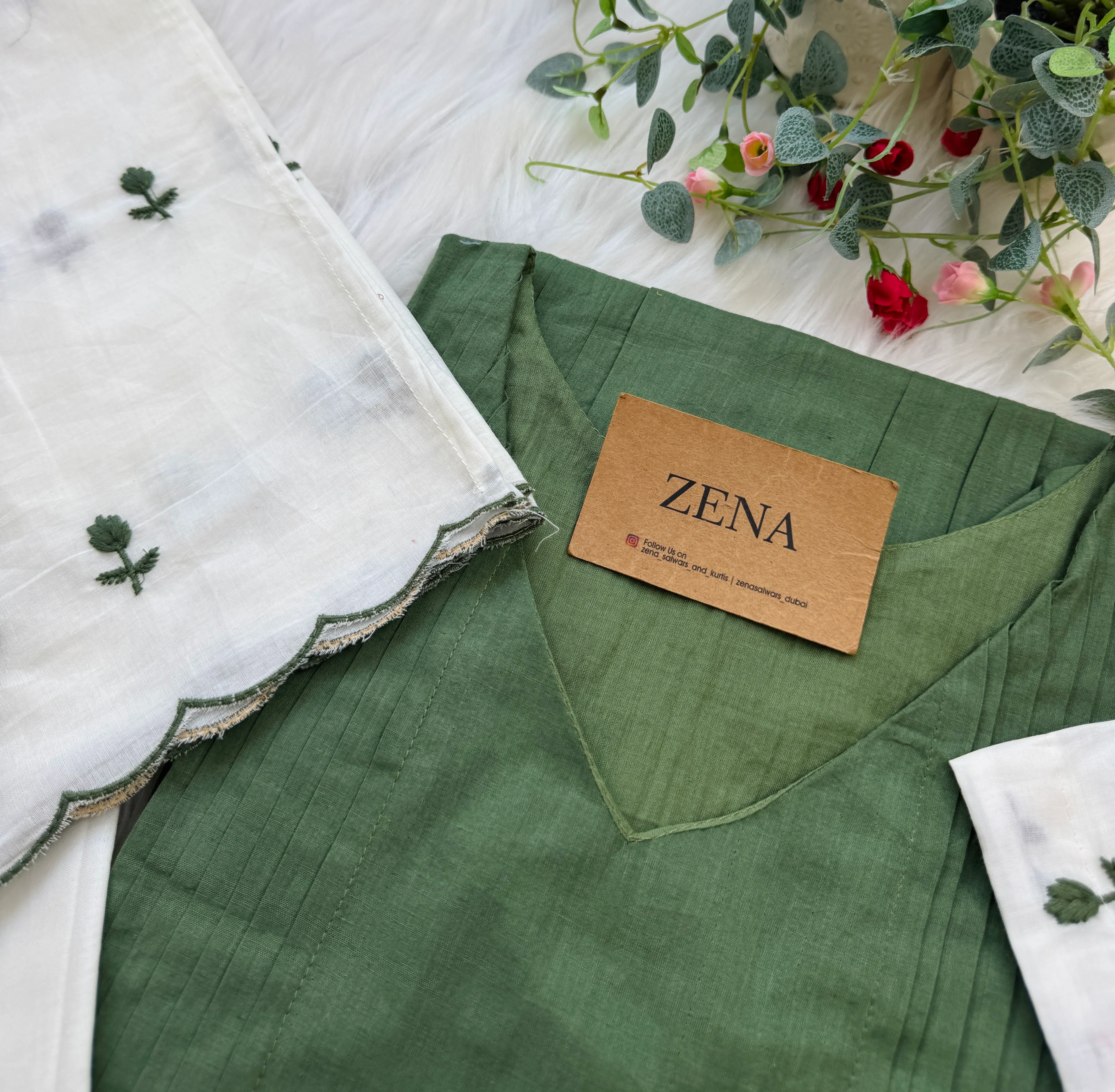 πΈ Pure Mul Cotton Embroidered Anarkali Set πΈ - Image 3