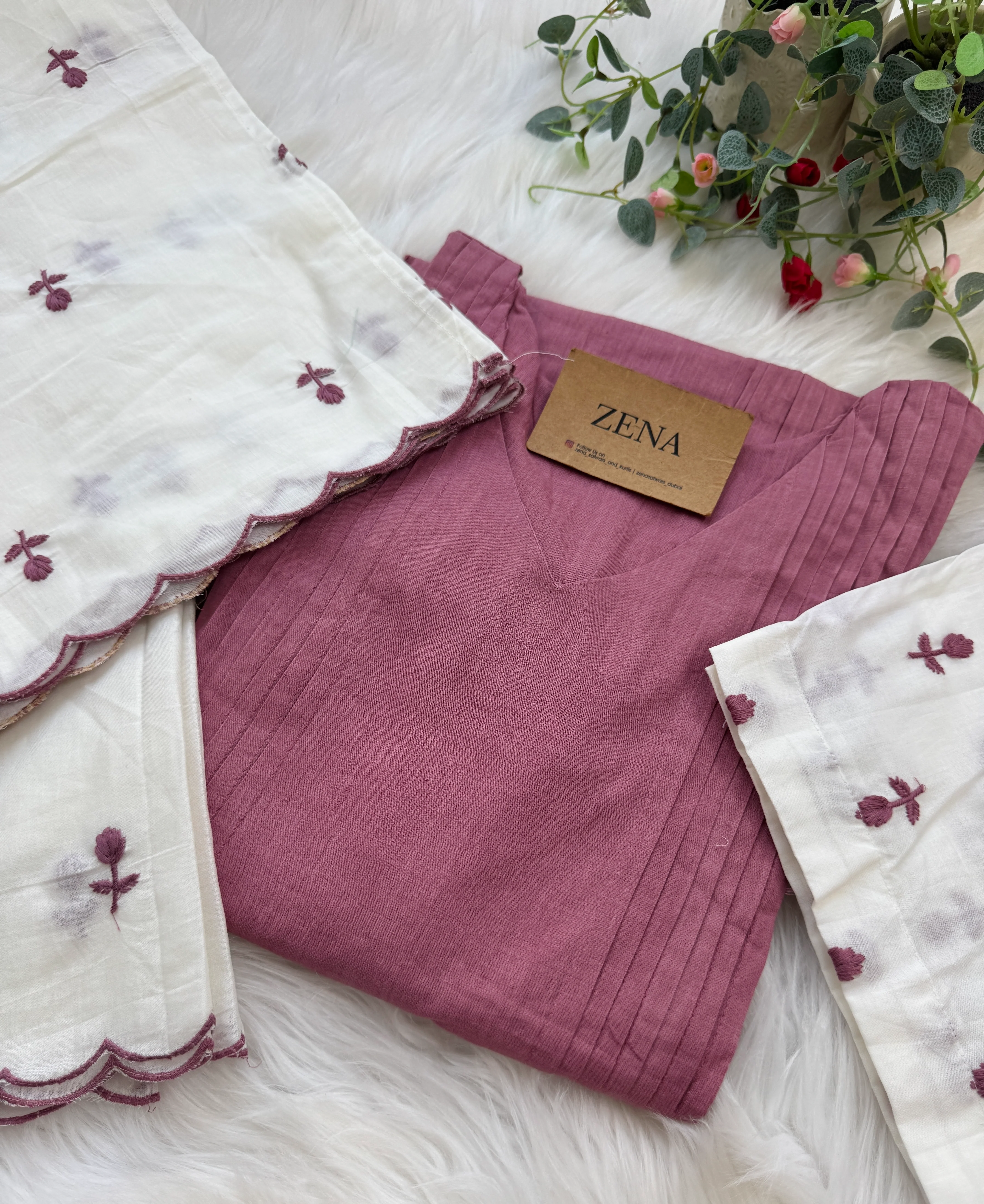 πΈ Pure Mul Cotton Embroidered Anarkali Set πΈ