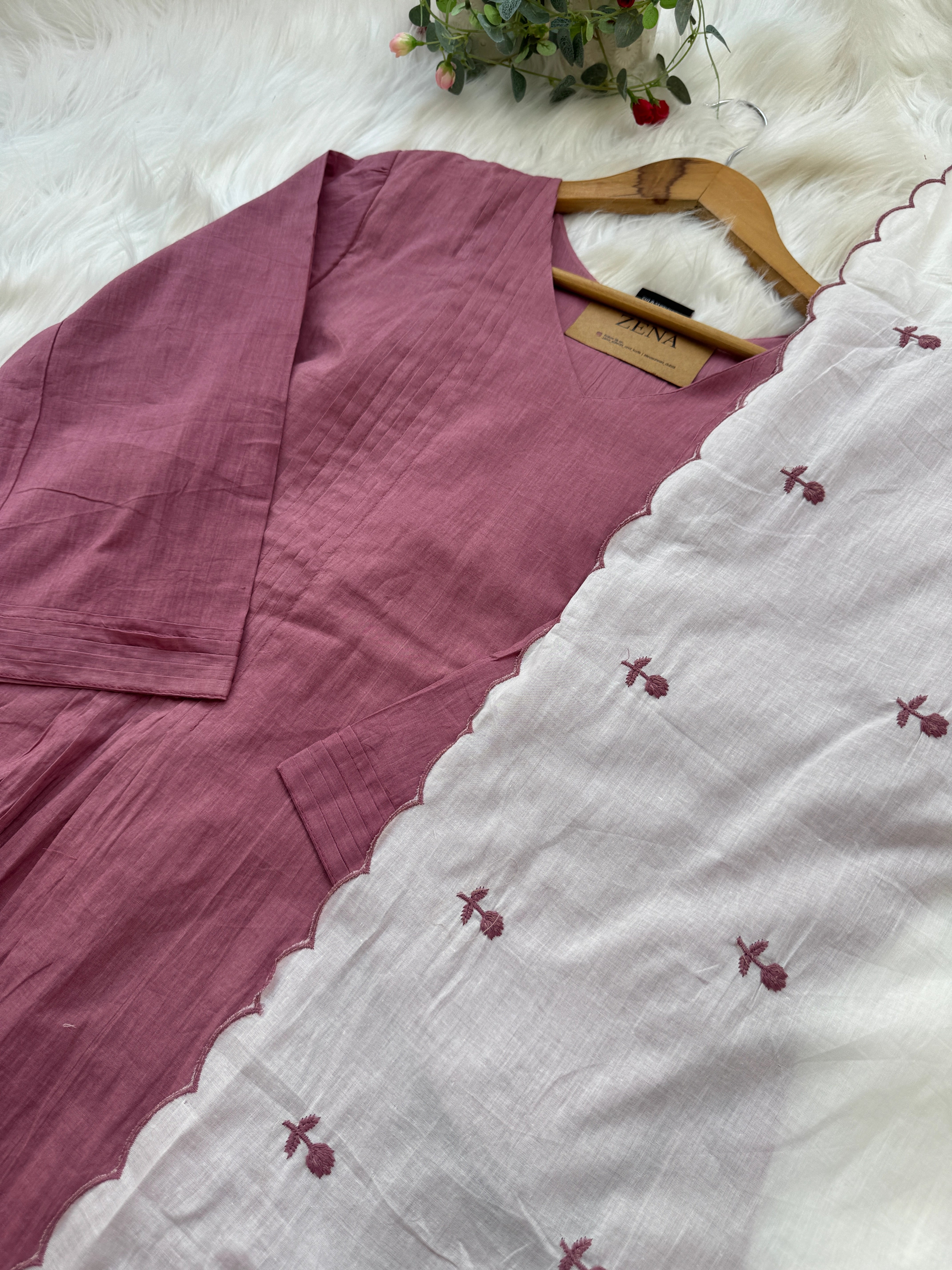 πΈ Pure Mul Cotton Embroidered Anarkali Set πΈ - Image 4