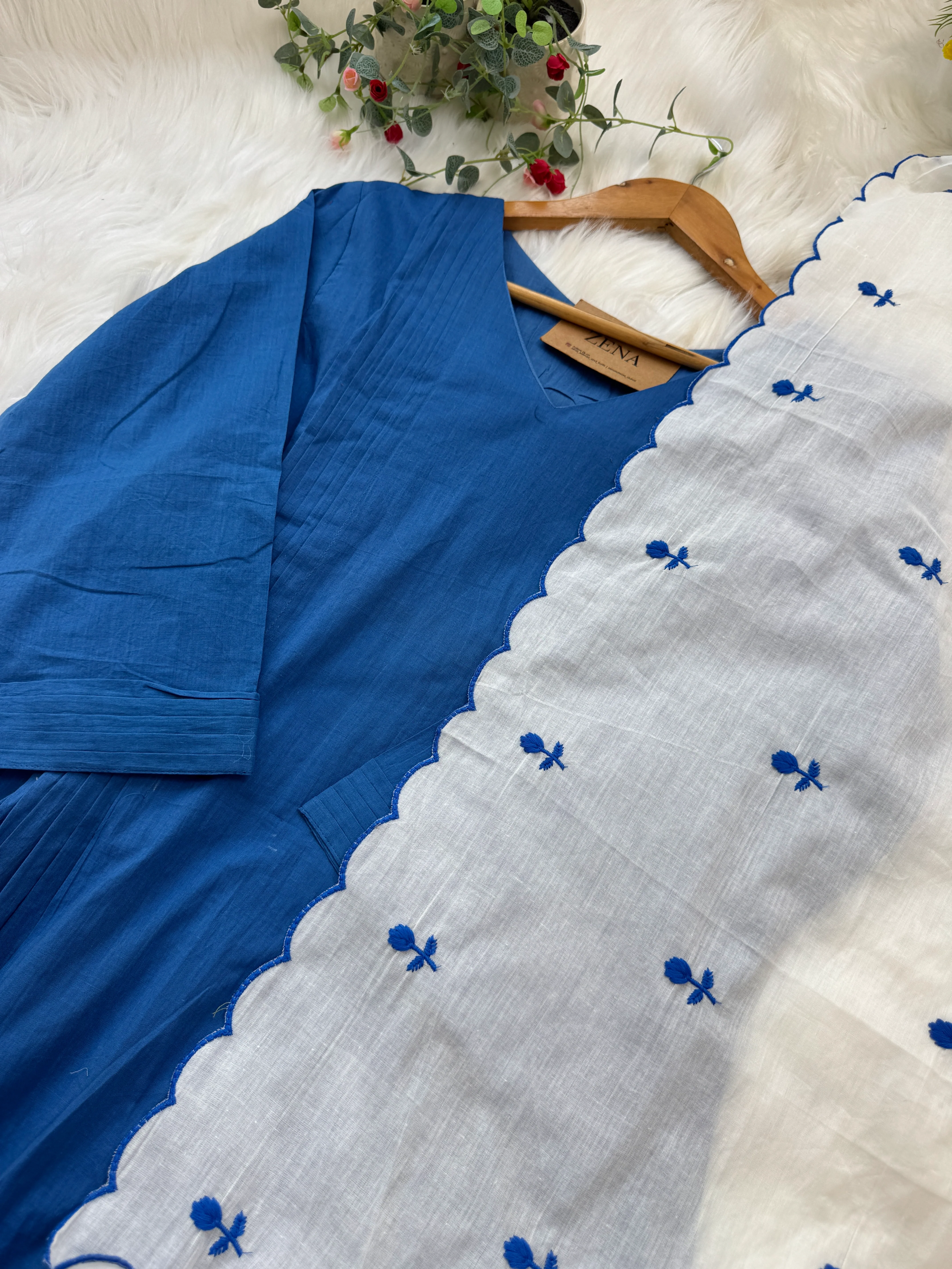 πΈ Pure Mul Cotton Embroidered Anarkali Set πΈ - Image 4