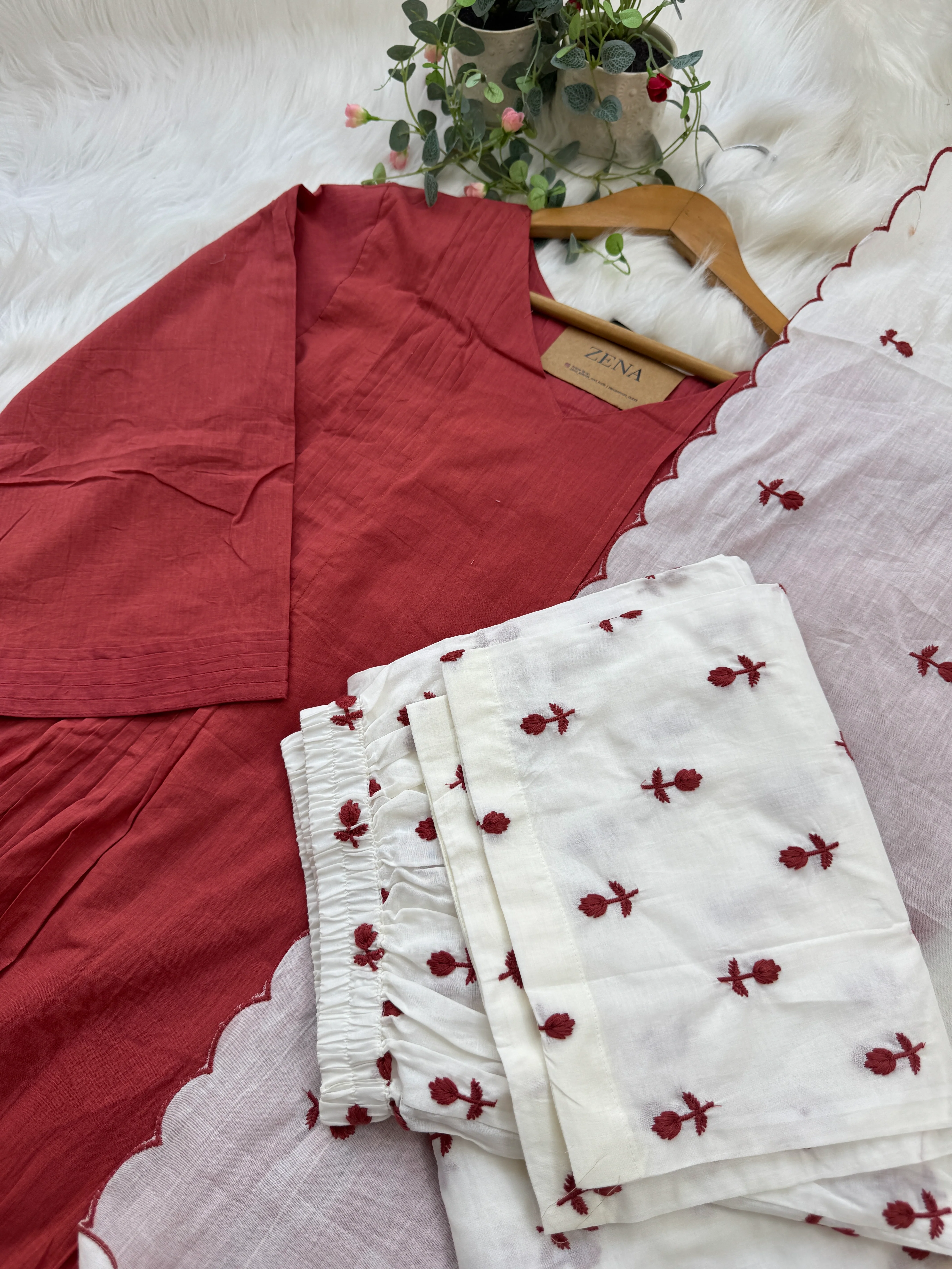 πΈ Pure Mul Cotton Embroidered Anarkali Set πΈ - Image 3