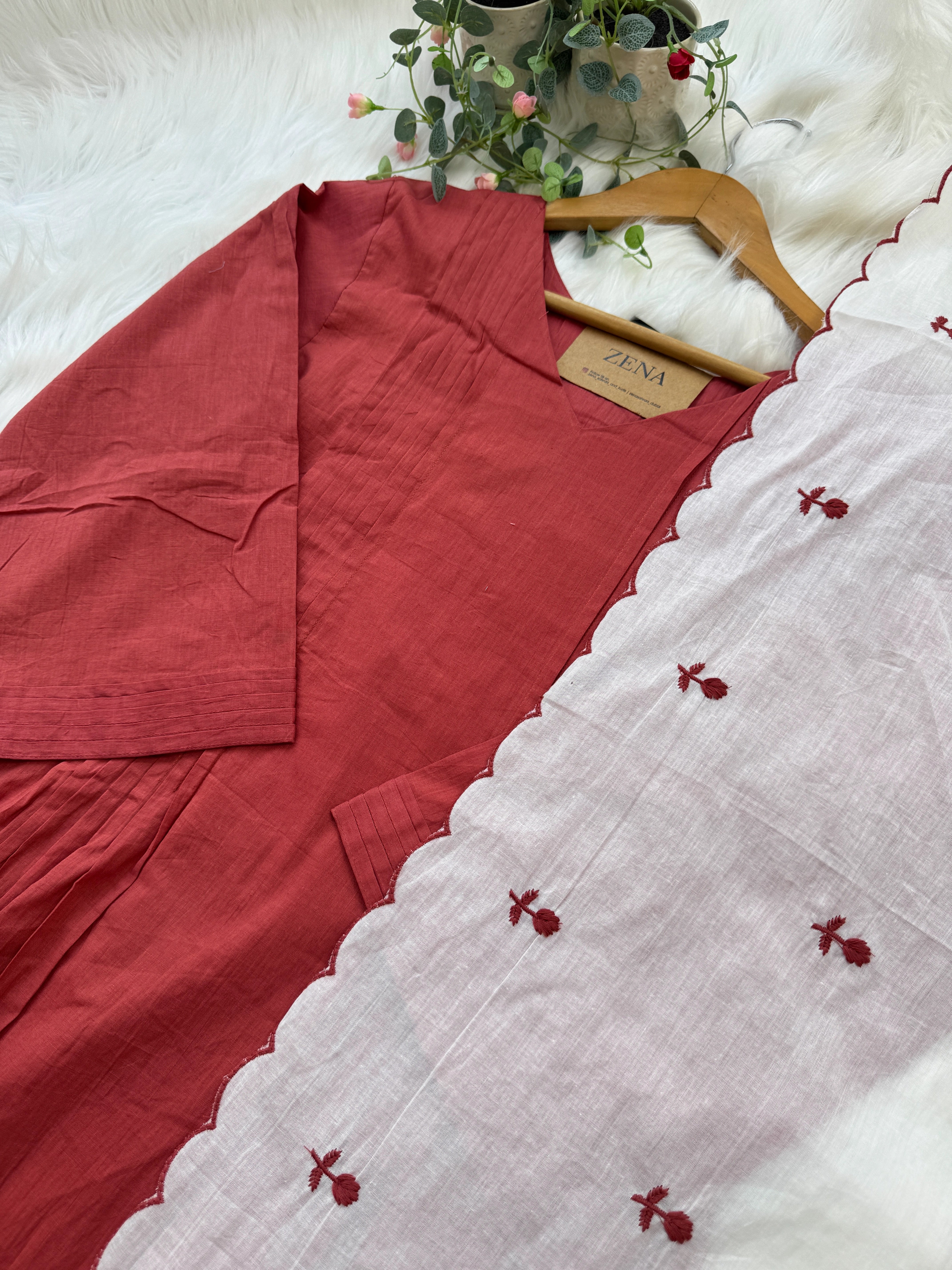 πΈ Pure Mul Cotton Embroidered Anarkali Set πΈ - Image 4