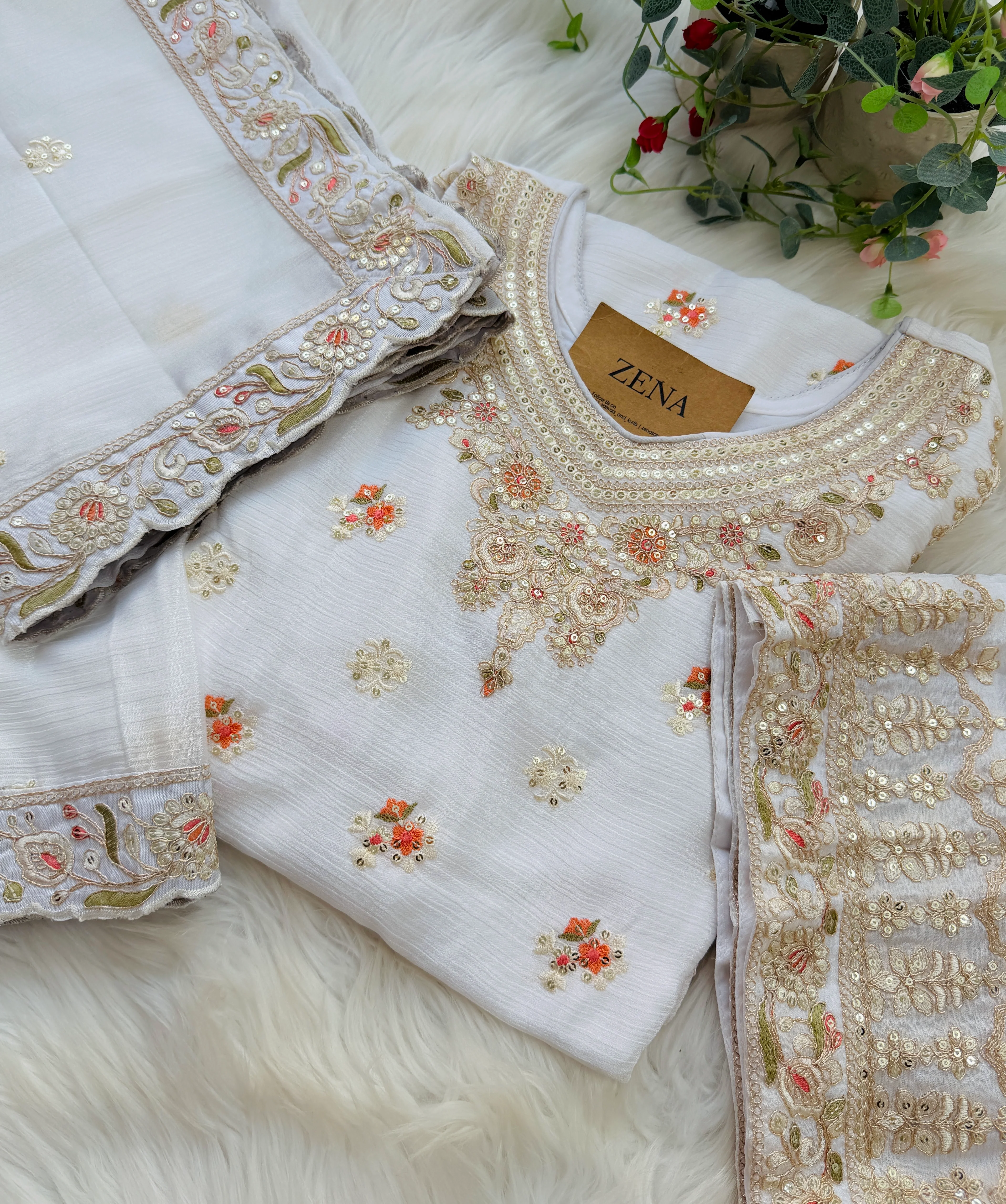β¨ Chinnon Embroidered Party Wear Suit β¨