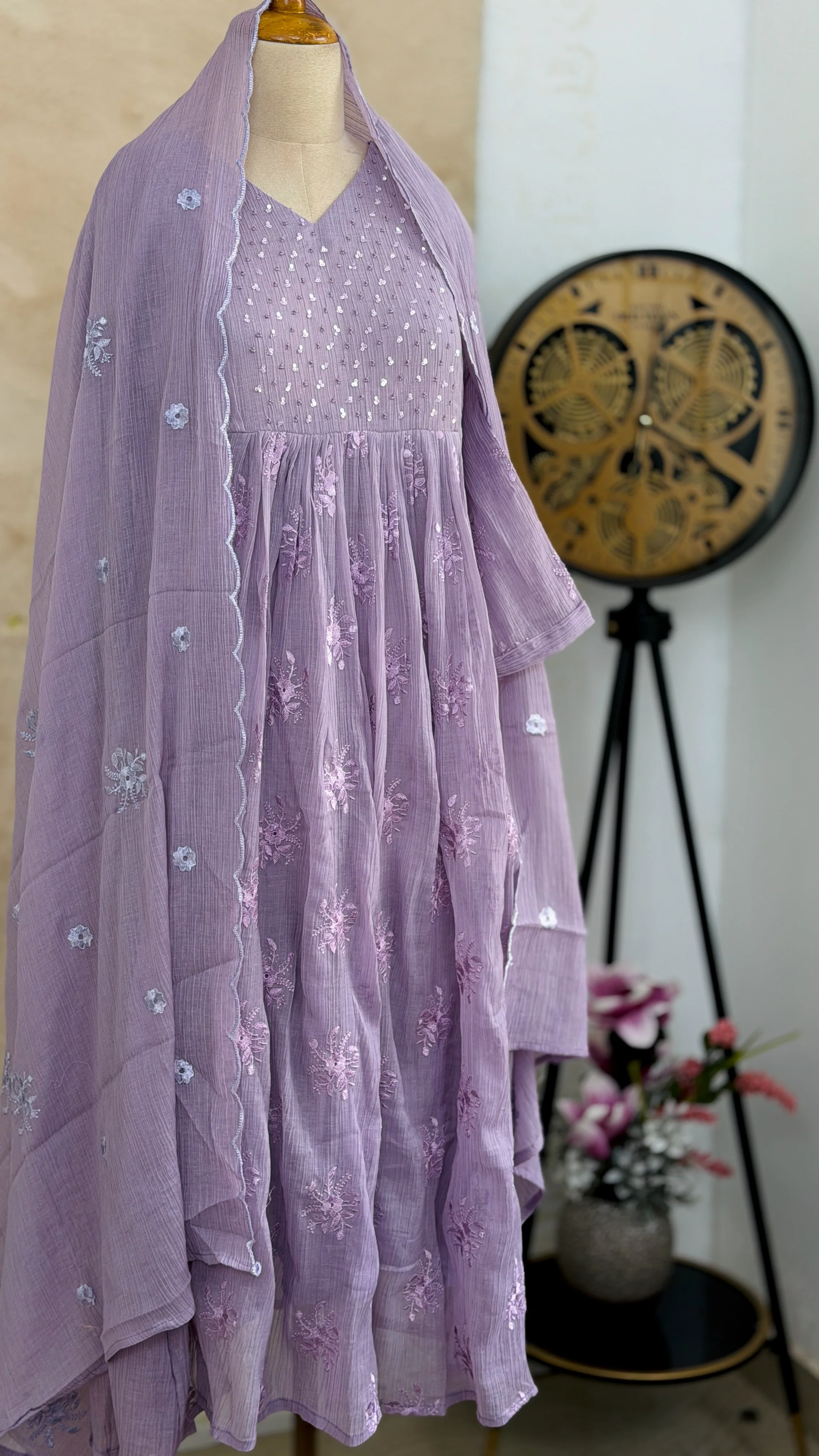 ✨ Chinnon Hand Detailed Embroidered Anarkali Set ✨ - Image 2