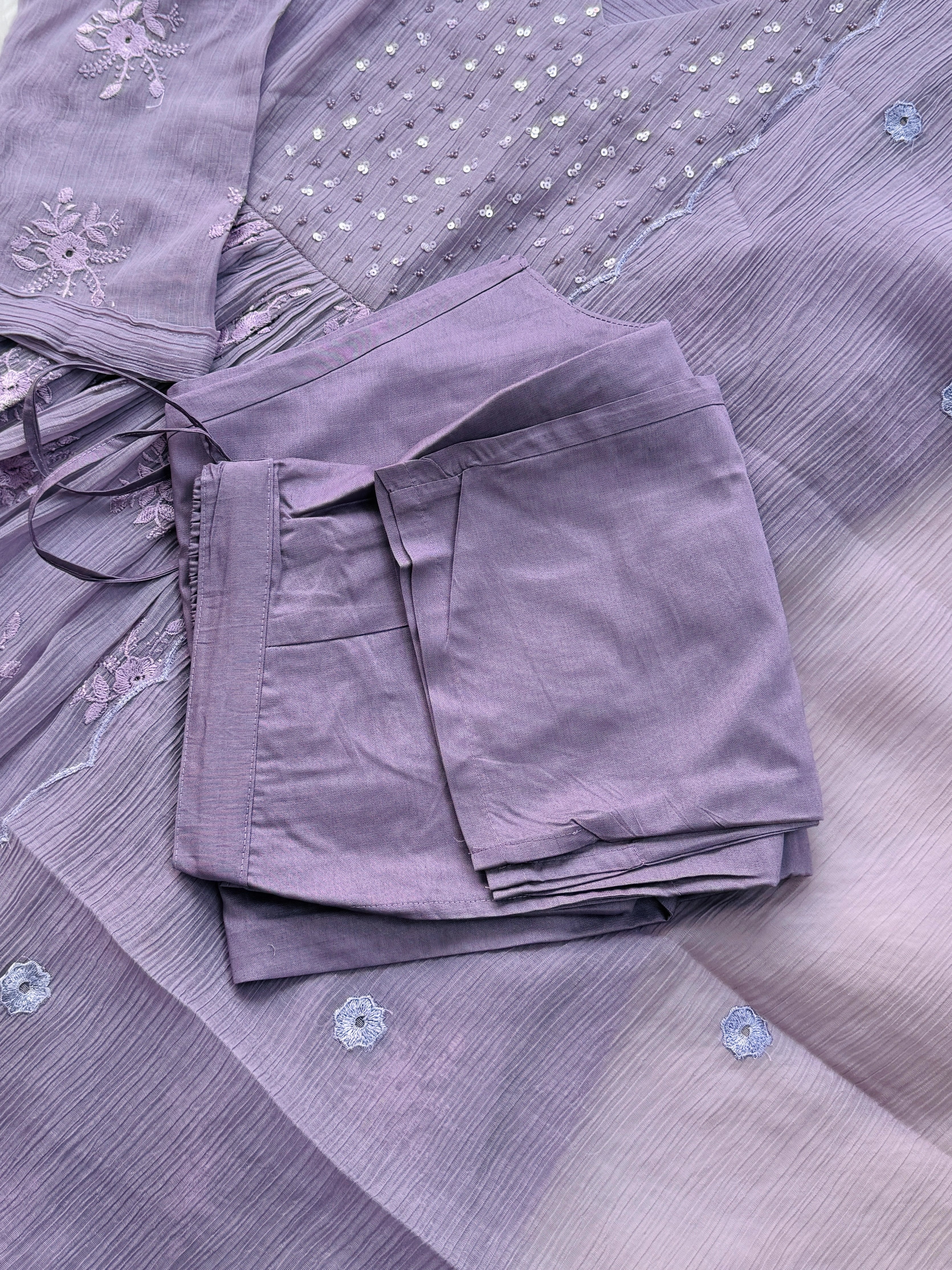 ✨ Chinnon Hand Detailed Embroidered Anarkali Set ✨ - Image 4