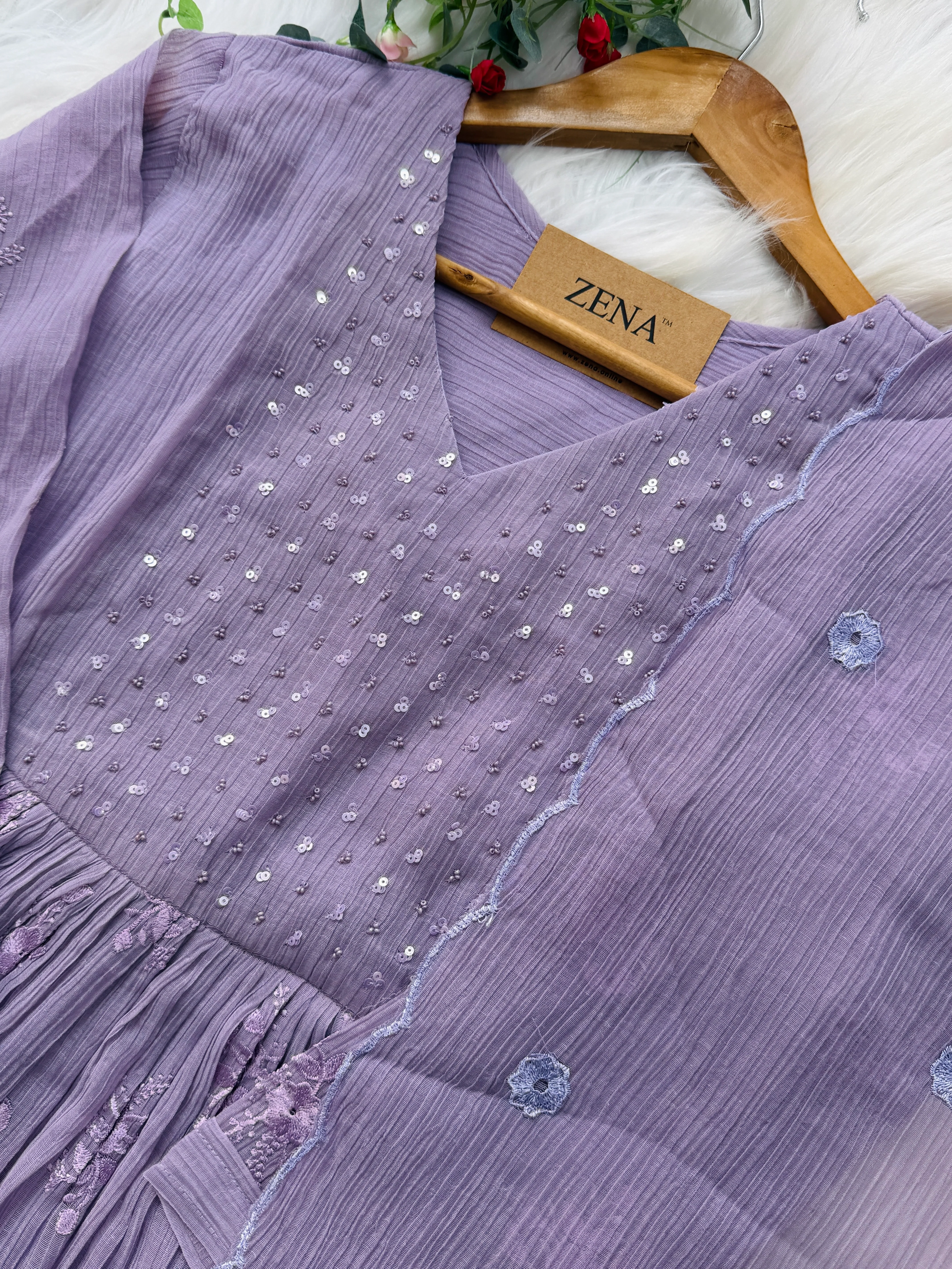 ✨ Chinnon Hand Detailed Embroidered Anarkali Set ✨ - Image 8