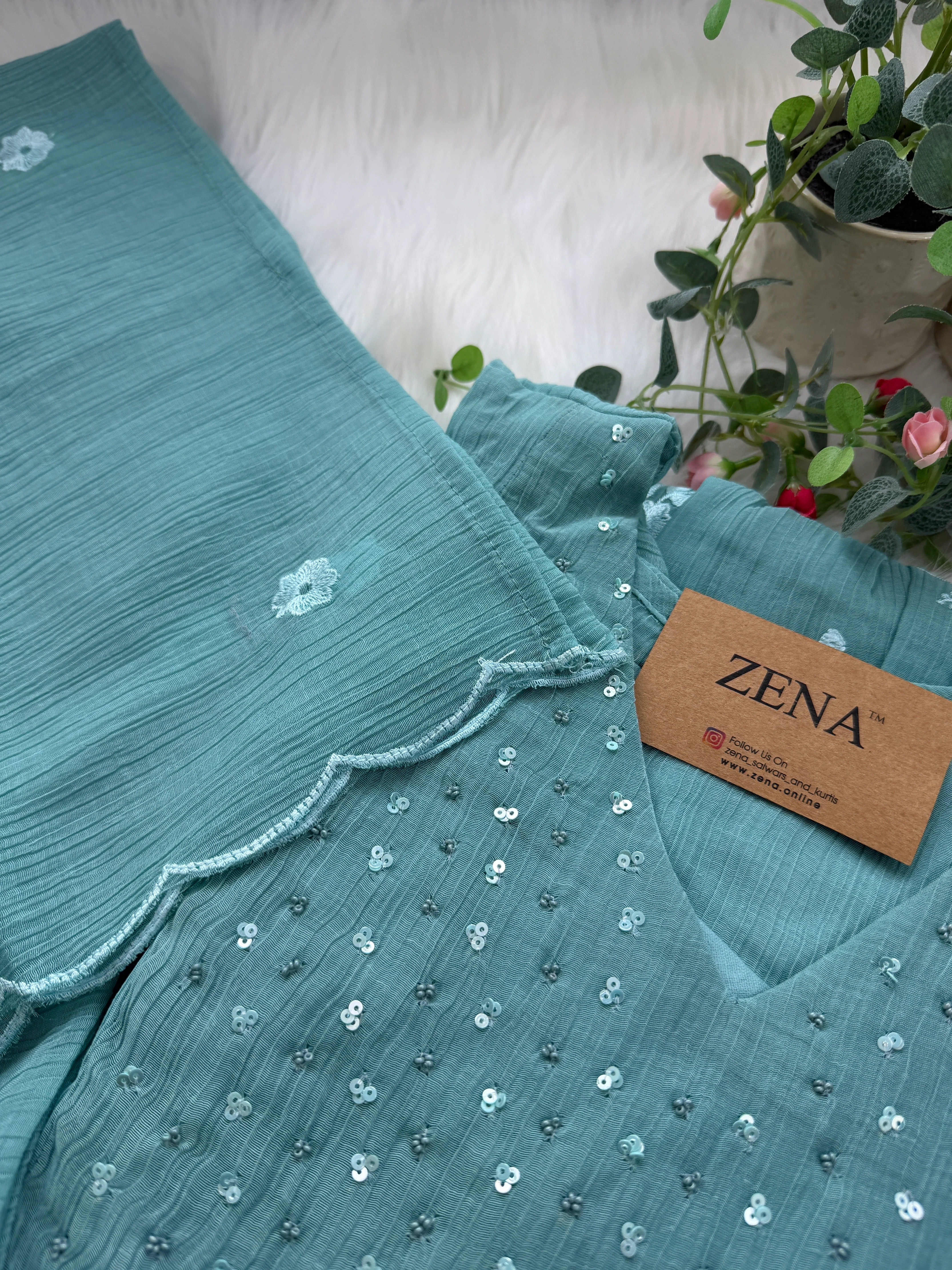 ✨ Chinnon Hand Detailed Embroidered Anarkali Set ✨ - Image 3