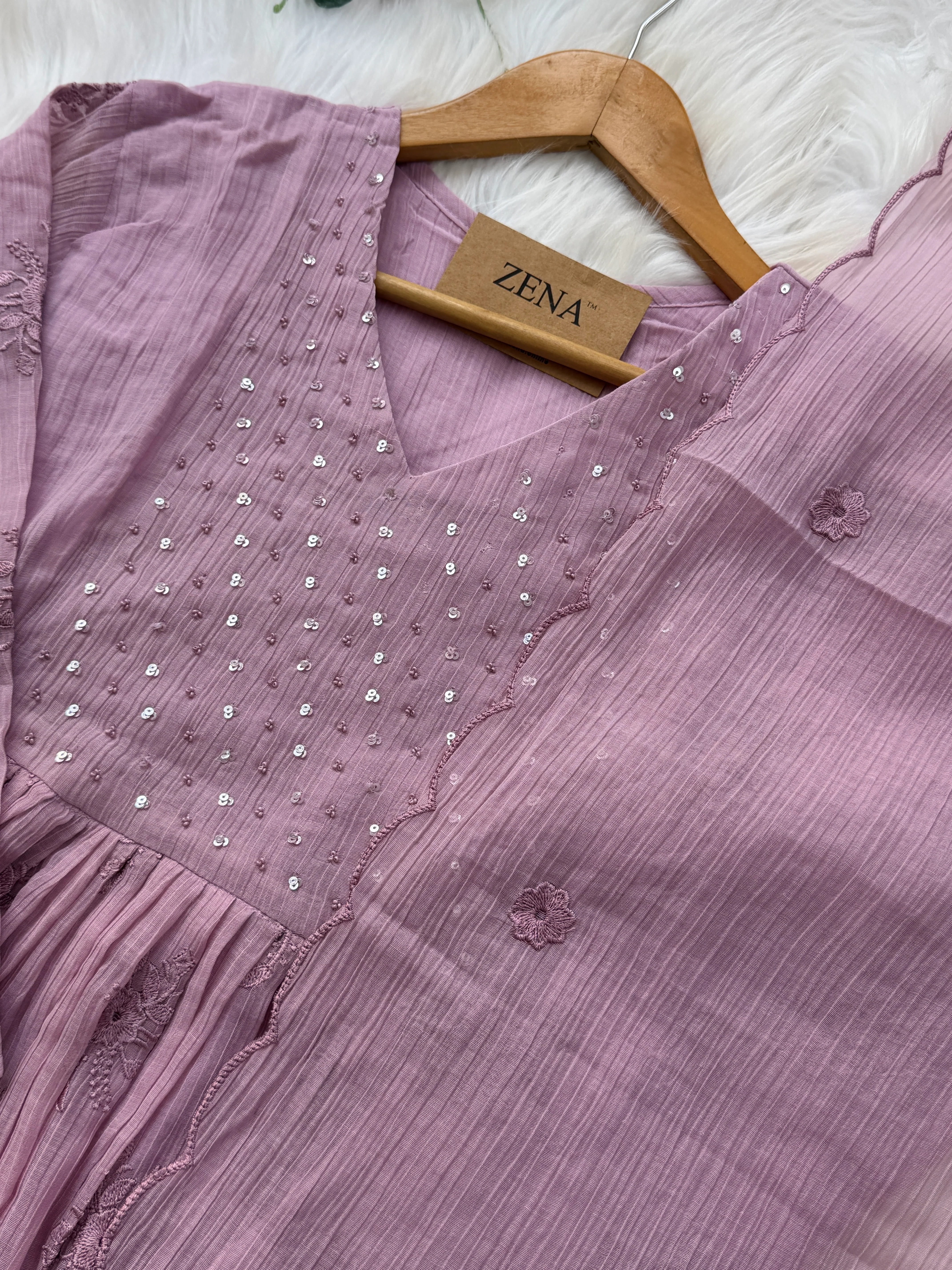 ✨ Chinnon Hand Detailed Embroidered Anarkali Set ✨ - Image 6