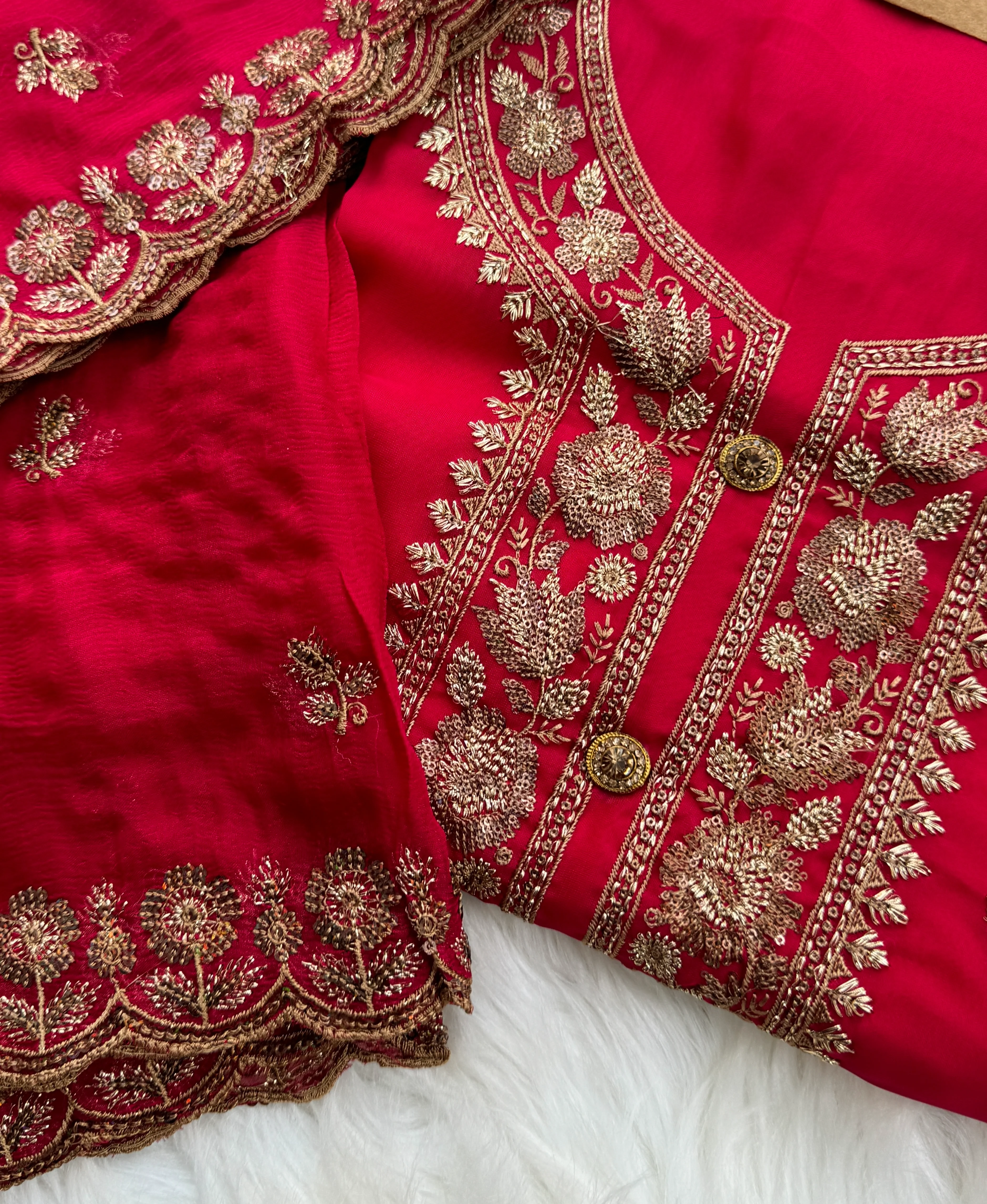 ✨ Chinon Semi-Stitched Party Wear Suit ✨ - Image 3