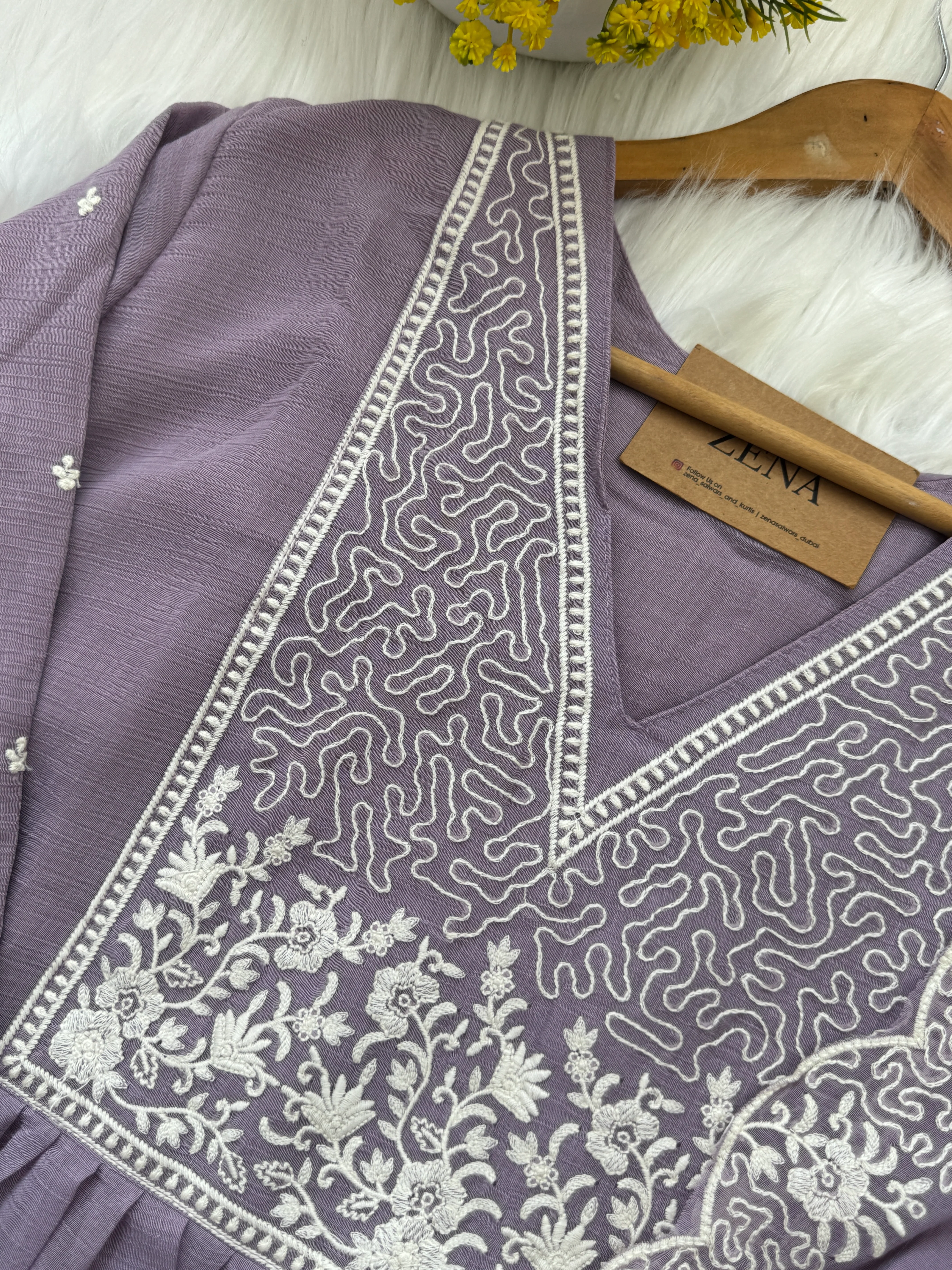 β¨ Crush Silk Embroidered Anarkali Kurti Set β¨ - Image 6