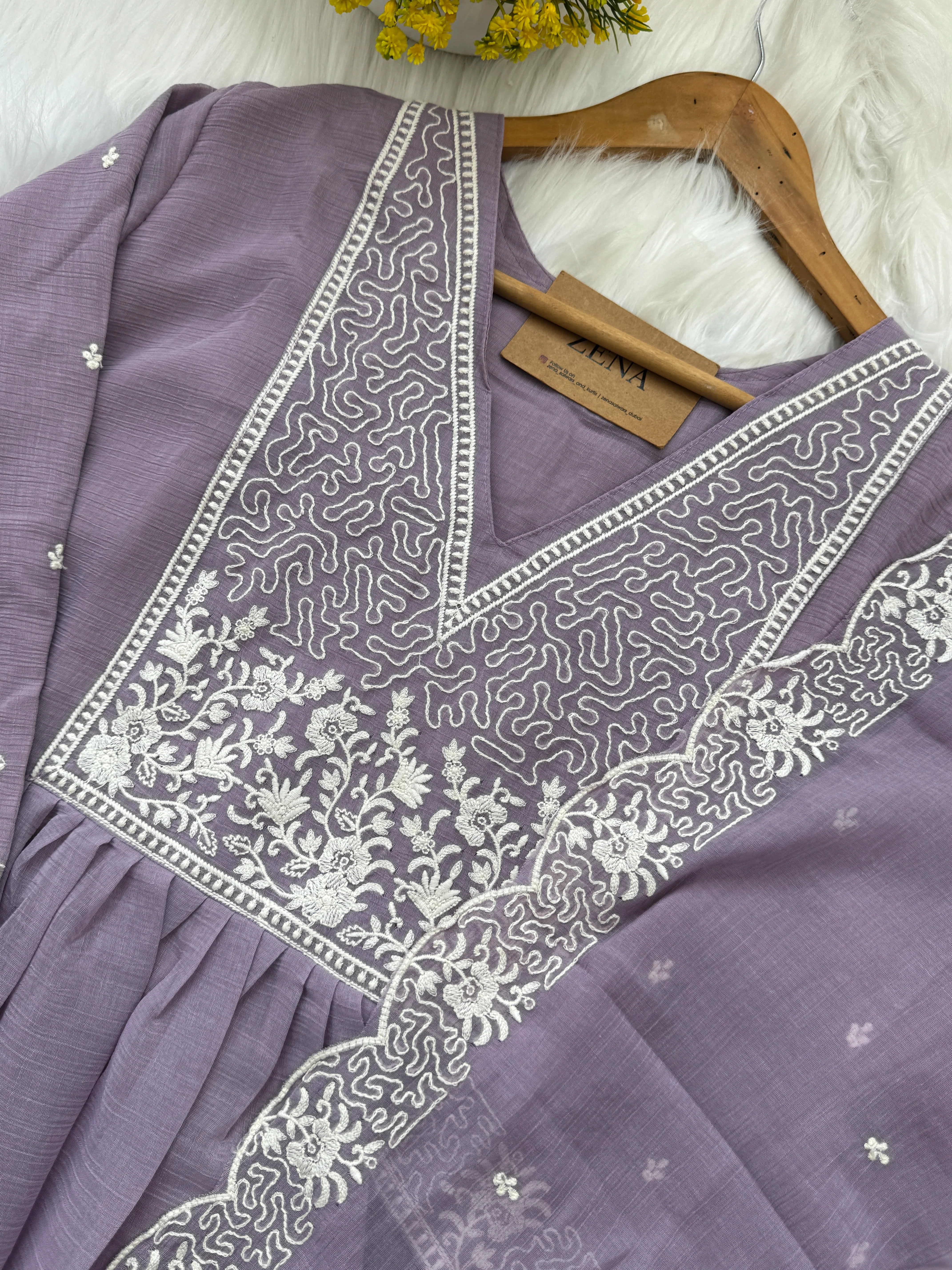 β¨ Crush Silk Embroidered Anarkali Kurti Set β¨ - Image 7